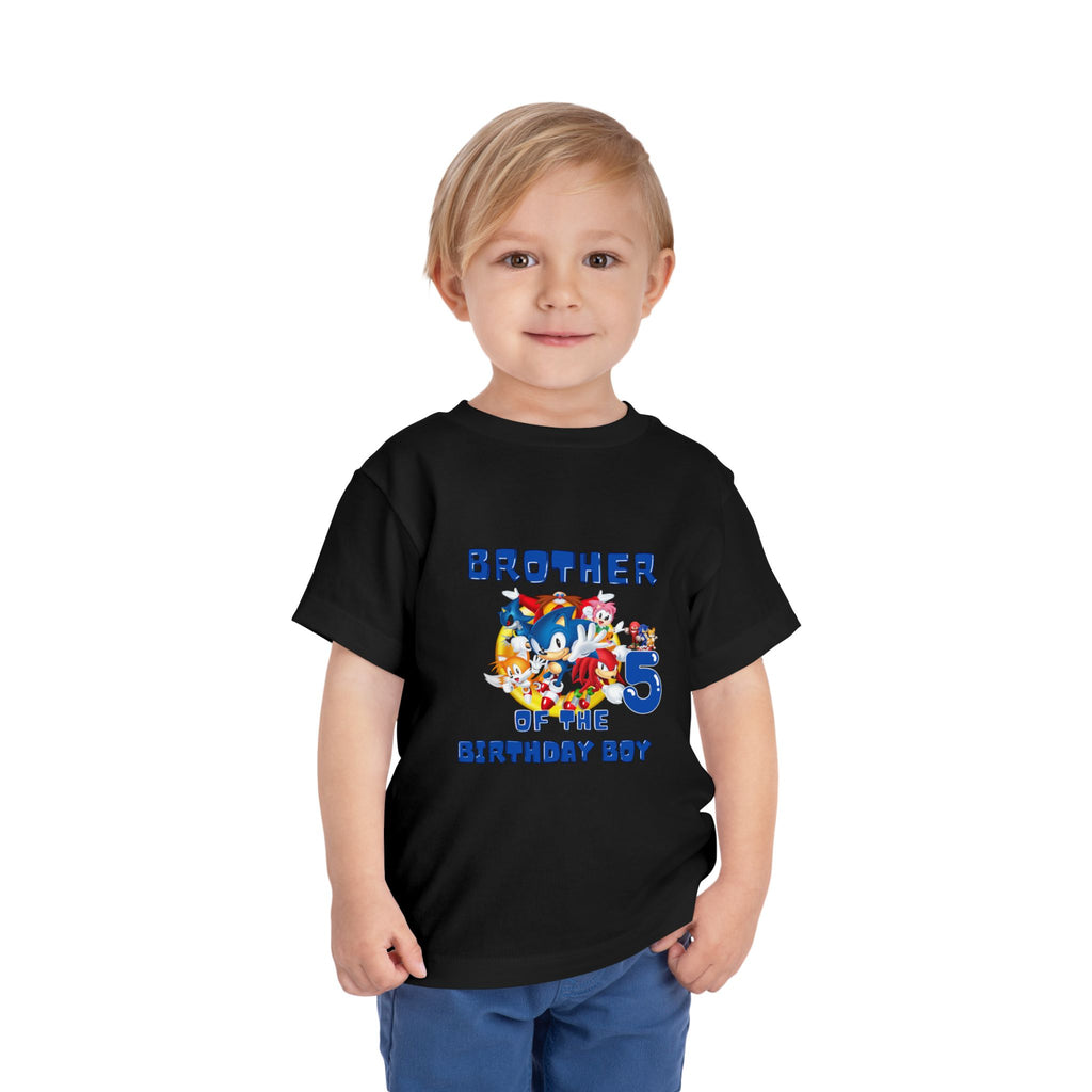 Personalized Brother of the Birthday Boy 5 Toddler Tee — Sonic Party Shirt