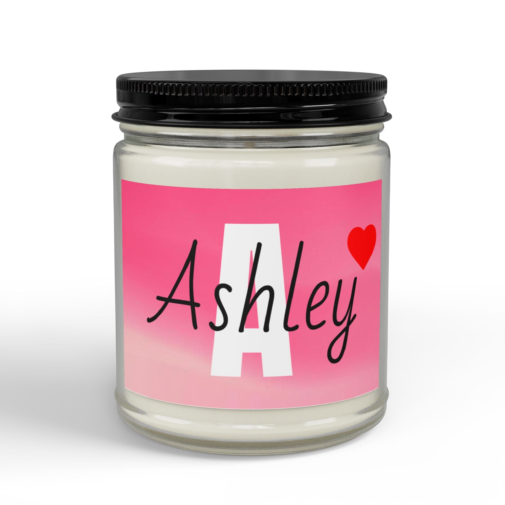 Personalized Amber Jar Soy Candle 4oz 9oz | Black Lid, Personalized Label