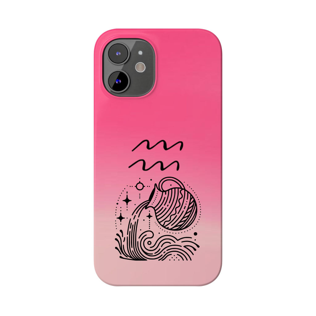 Aquarius Slim Phone Case - Zodiac Astrology Birthday Gift