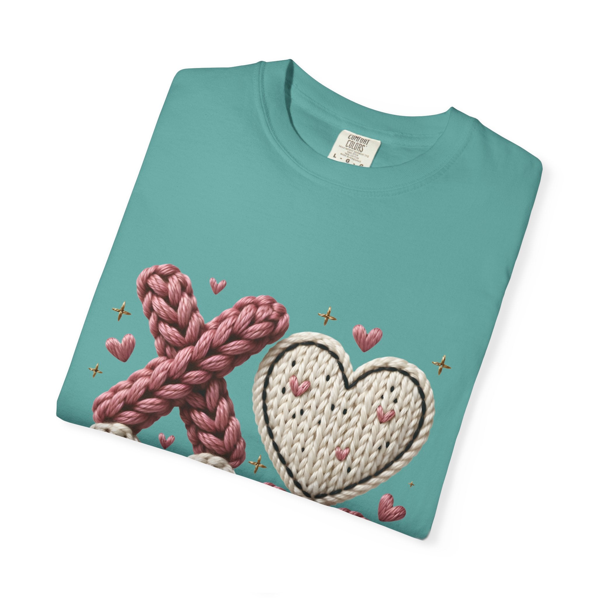 Knit XOXO Hearts T-Shirt — Cozy Valentine’s Day Love Tee