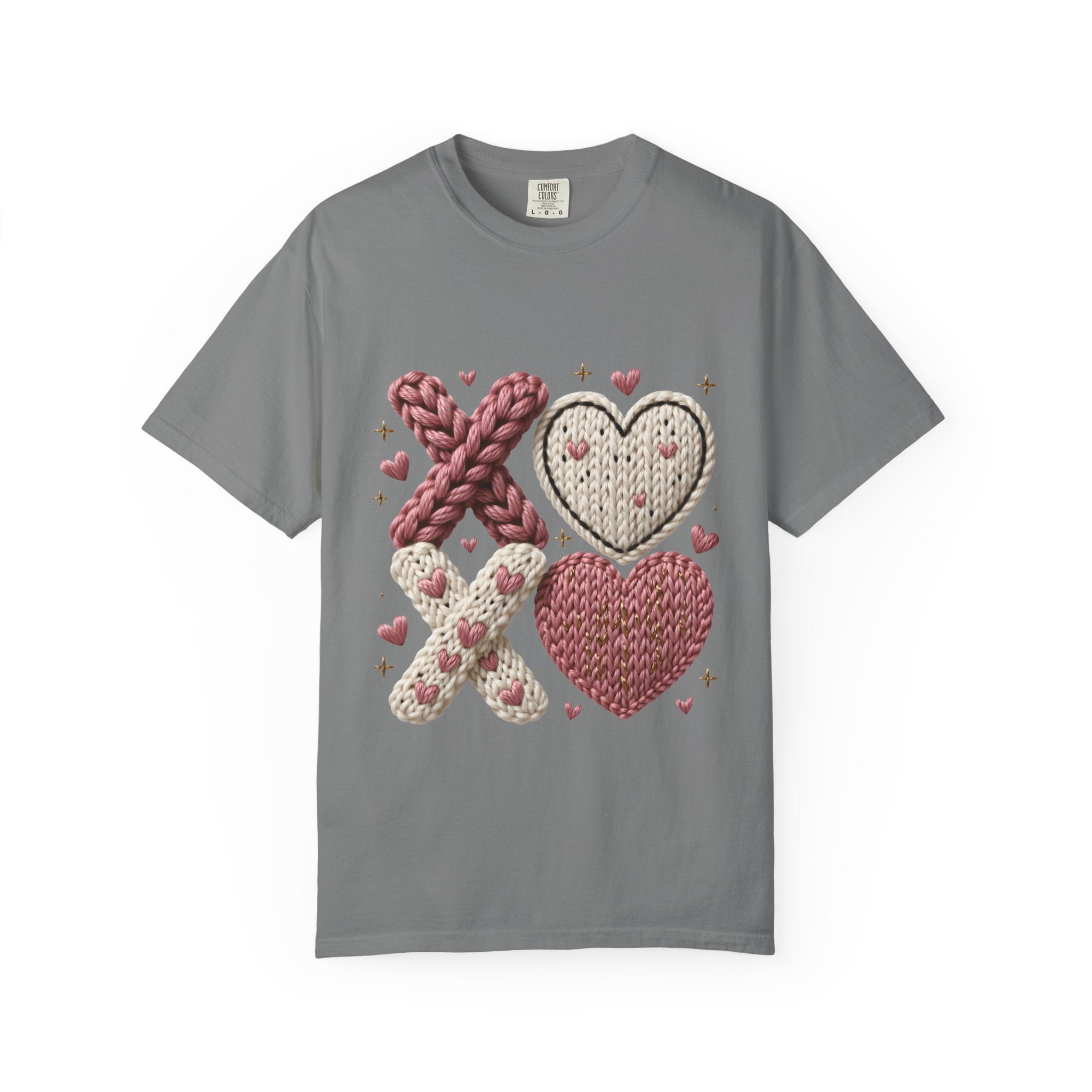 Knit XOXO Hearts T-Shirt — Cozy Valentine’s Day Love Tee