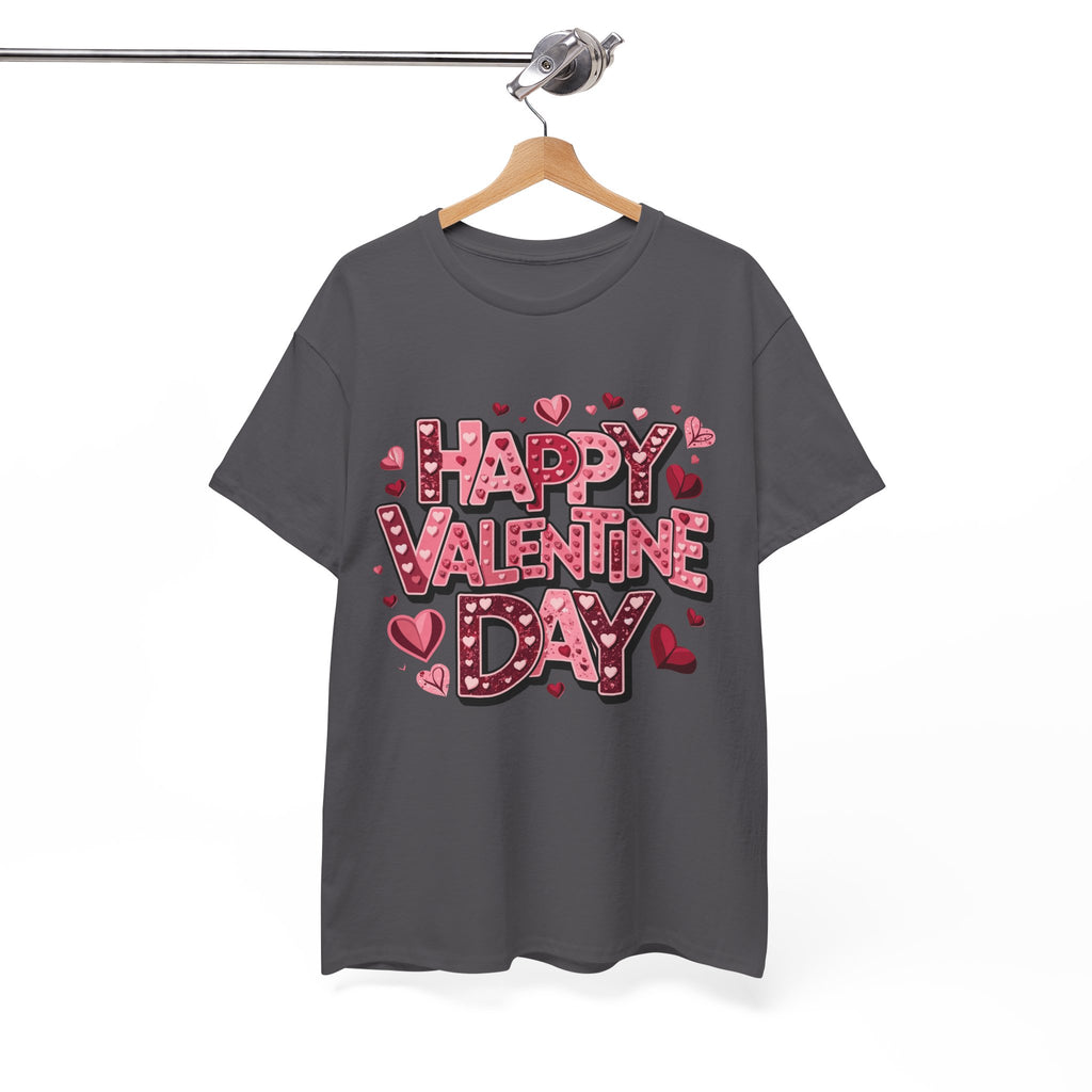 Valentine's Day Tee — 'Happy Valentine Day' Heart Graphic Shirt