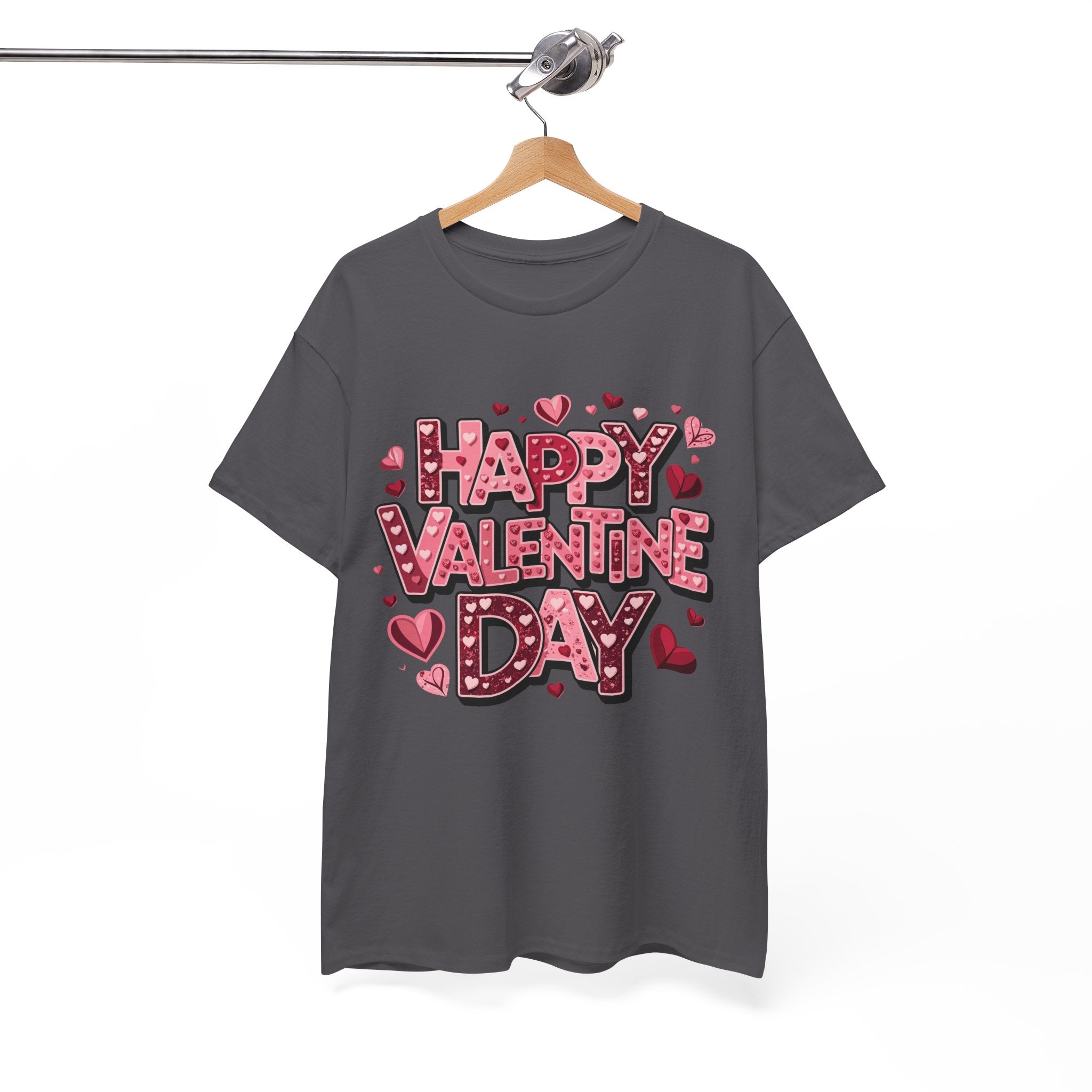 Valentine's Day Tee — 'Happy Valentine Day' Heart Graphic Shirt
