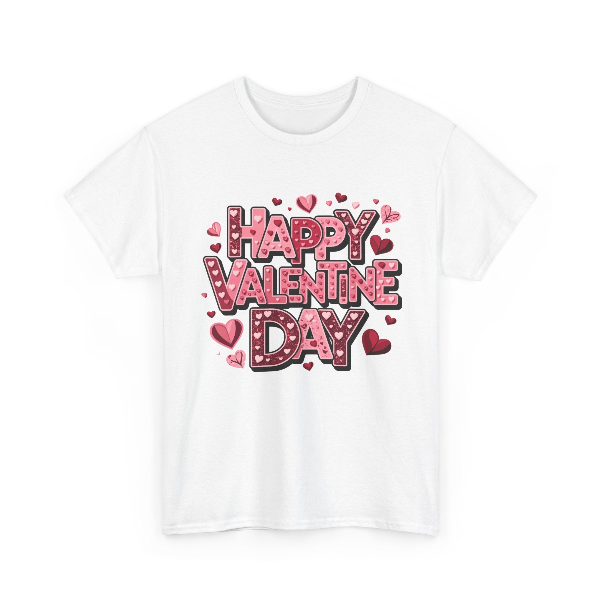 Valentine's Day Tee — 'Happy Valentine Day' Heart Graphic Shirt