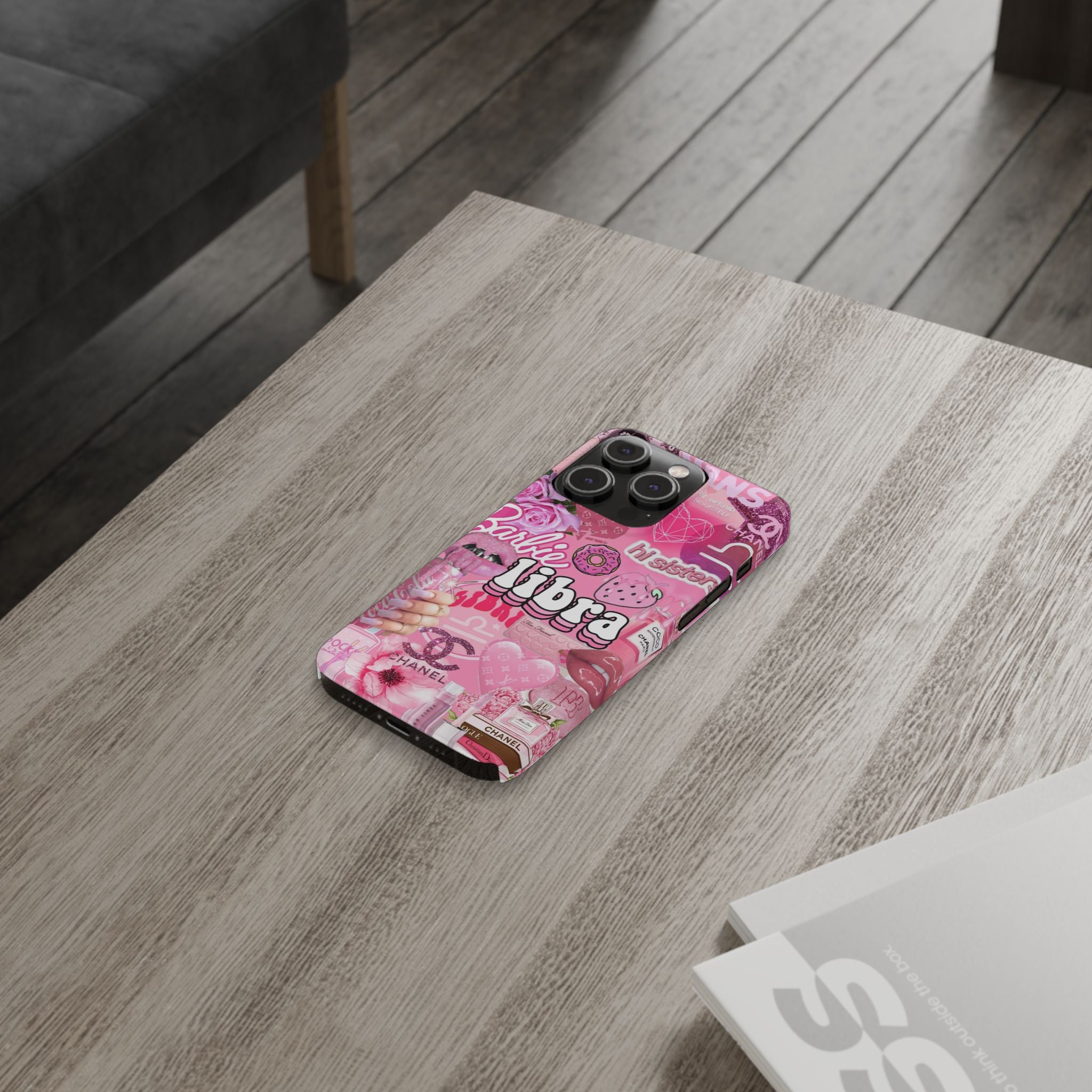 Libra Pink Collage Slim Phone Case