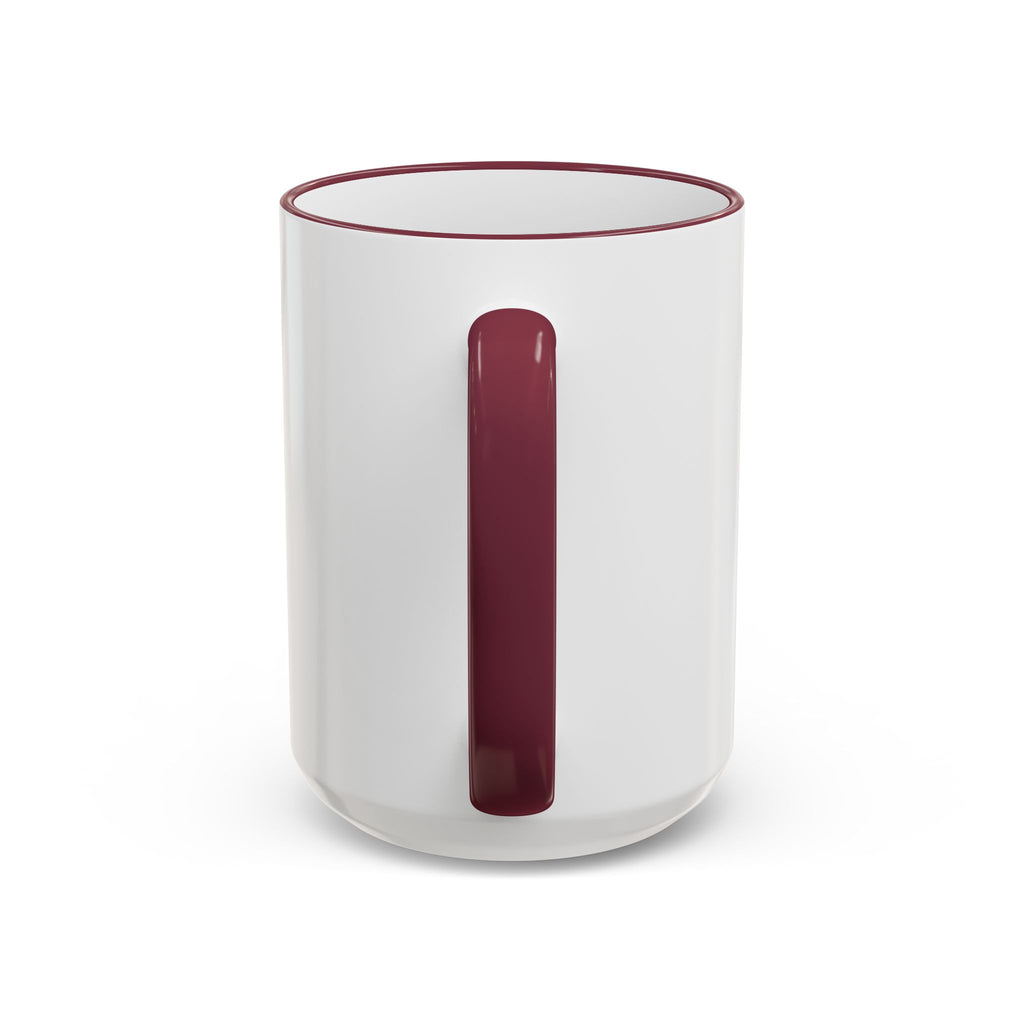 Life Begins After Coffee Accent Rim Mug — Cute Script Coffee Lover Gift (11oz/15oz)