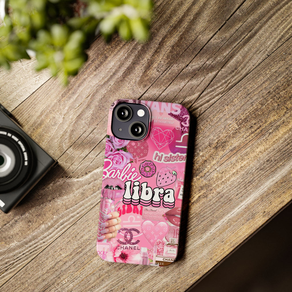 Libra Pink Collage Slim Phone Case