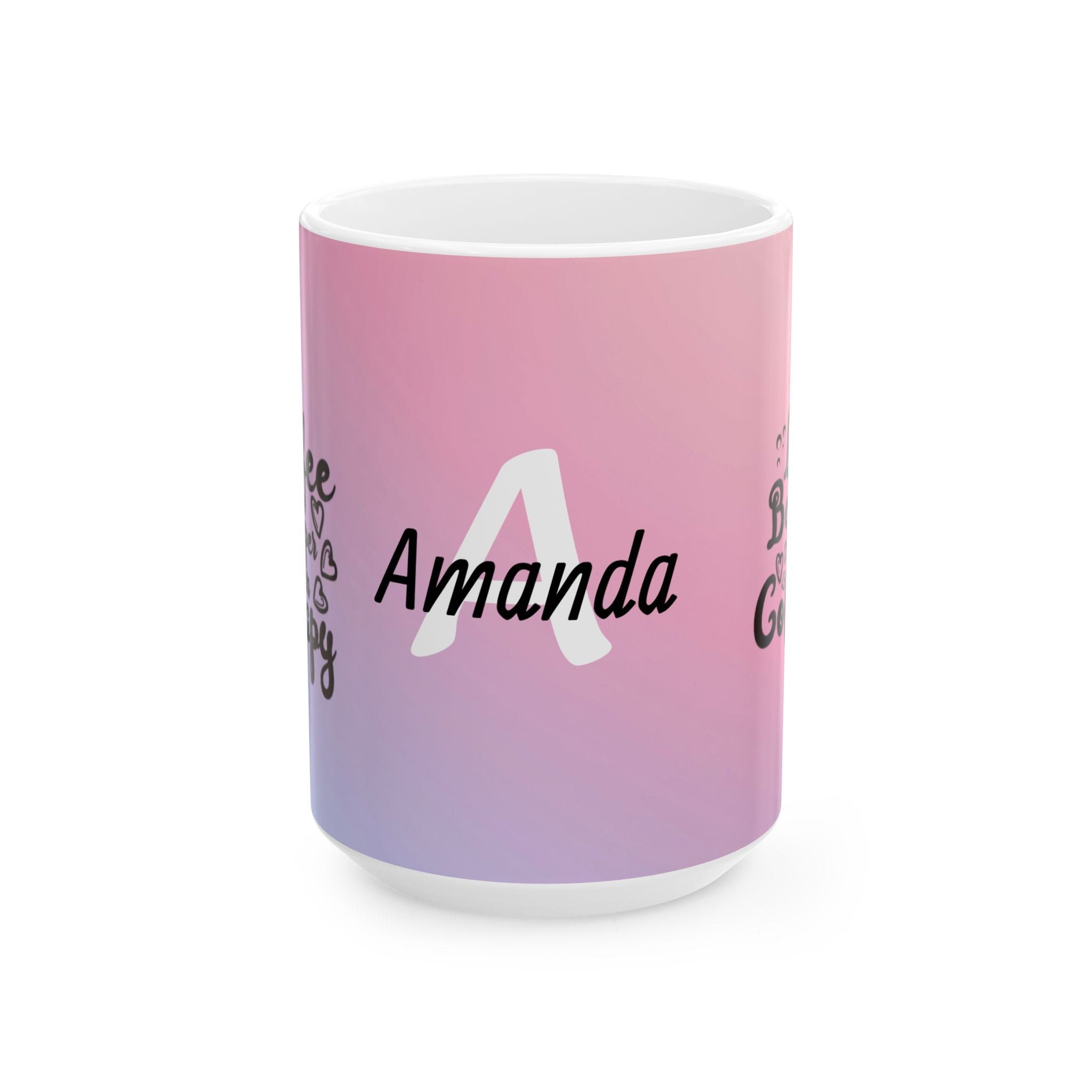 Coffee Is Cheaper Than Therapy Ceramic Mug — Pink Lavender Gradient Coffee Cup (11oz & 15oz)