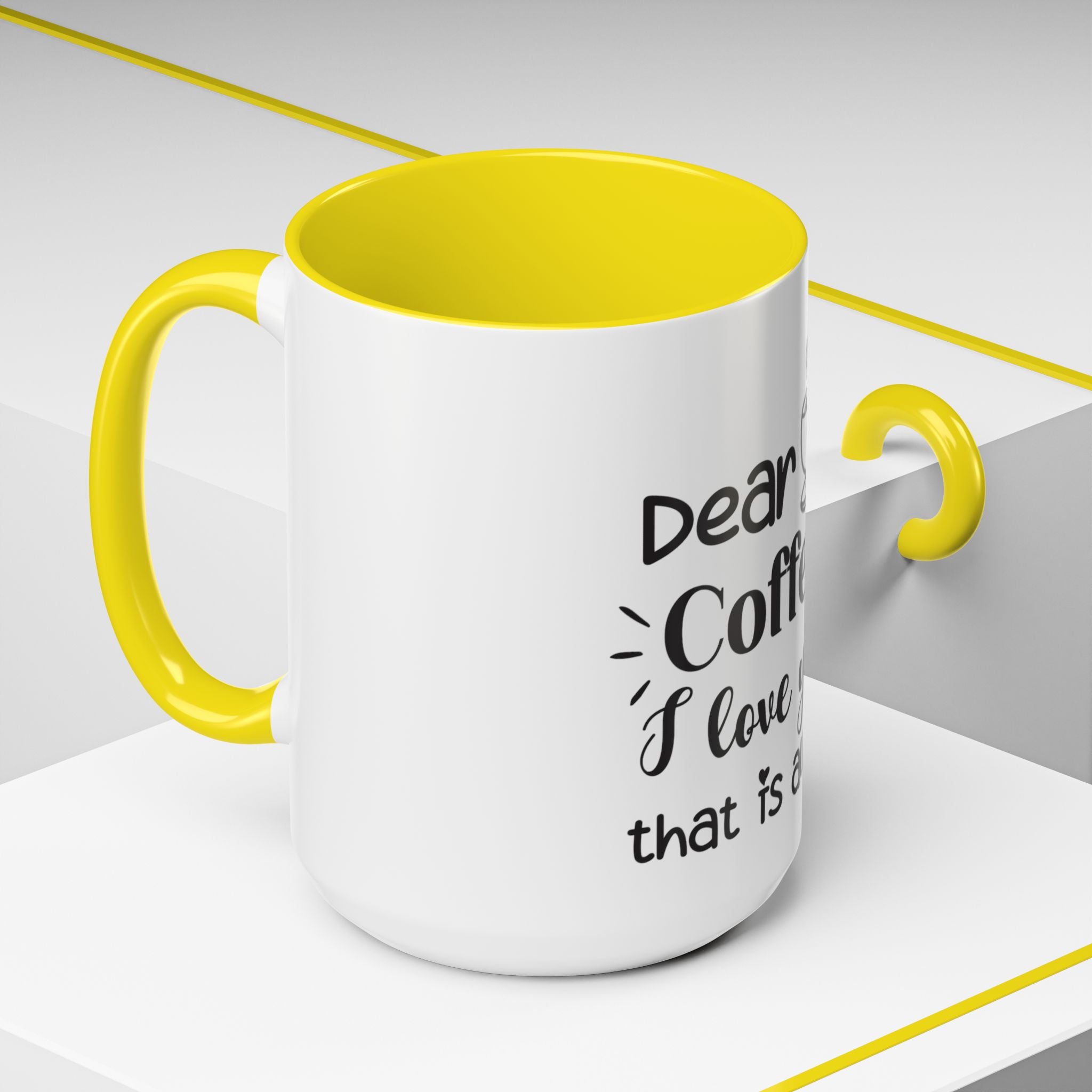 Coffee Mug — "Dear Coffee, I Love You" Accent Ceramic Mug (11/15oz)