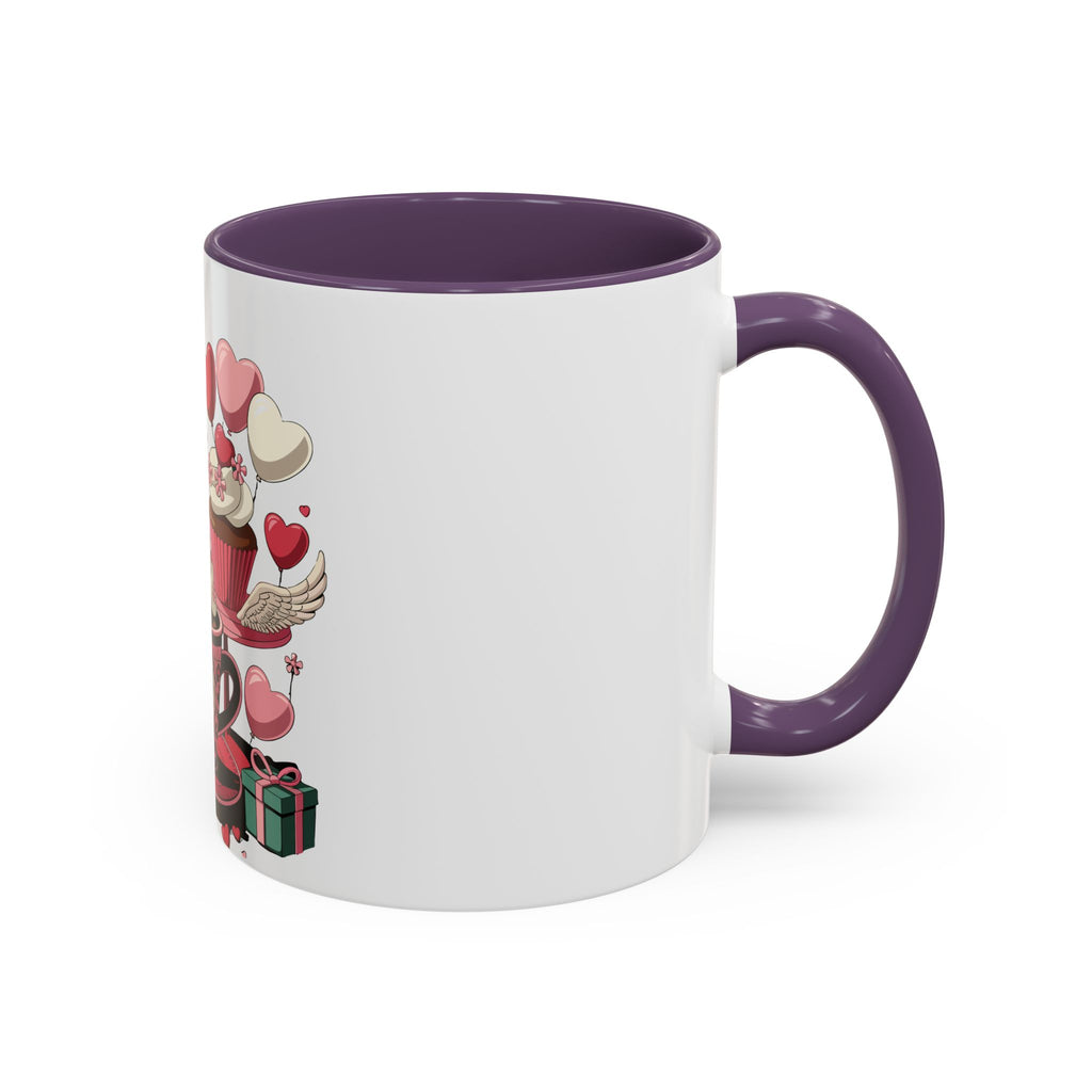 Valentine Dessert Love Accent Coffee Mug — Heart Cupcakes & Sweets 11/15oz