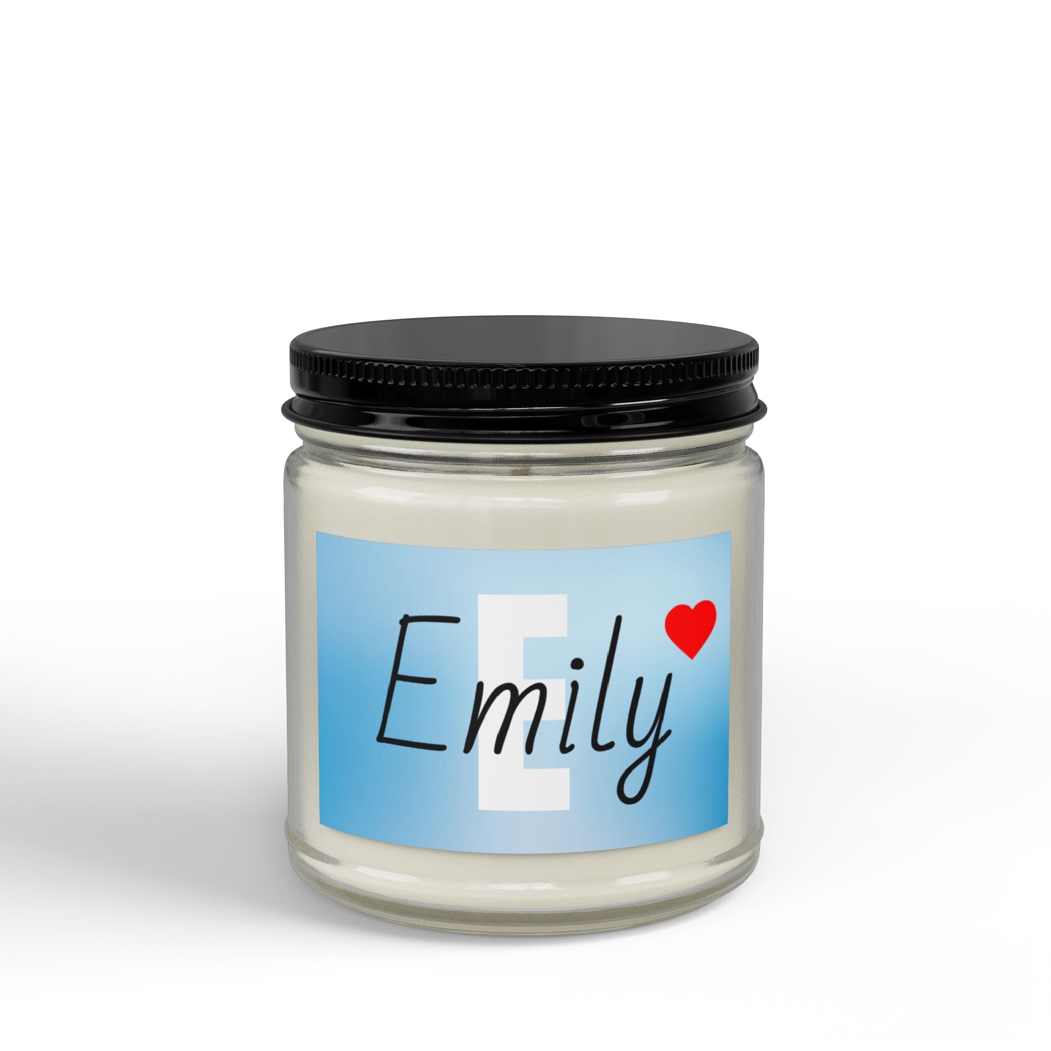 Personalized Amber Jar Soy Candle 4oz 9oz | Black Lid, Personalized Label