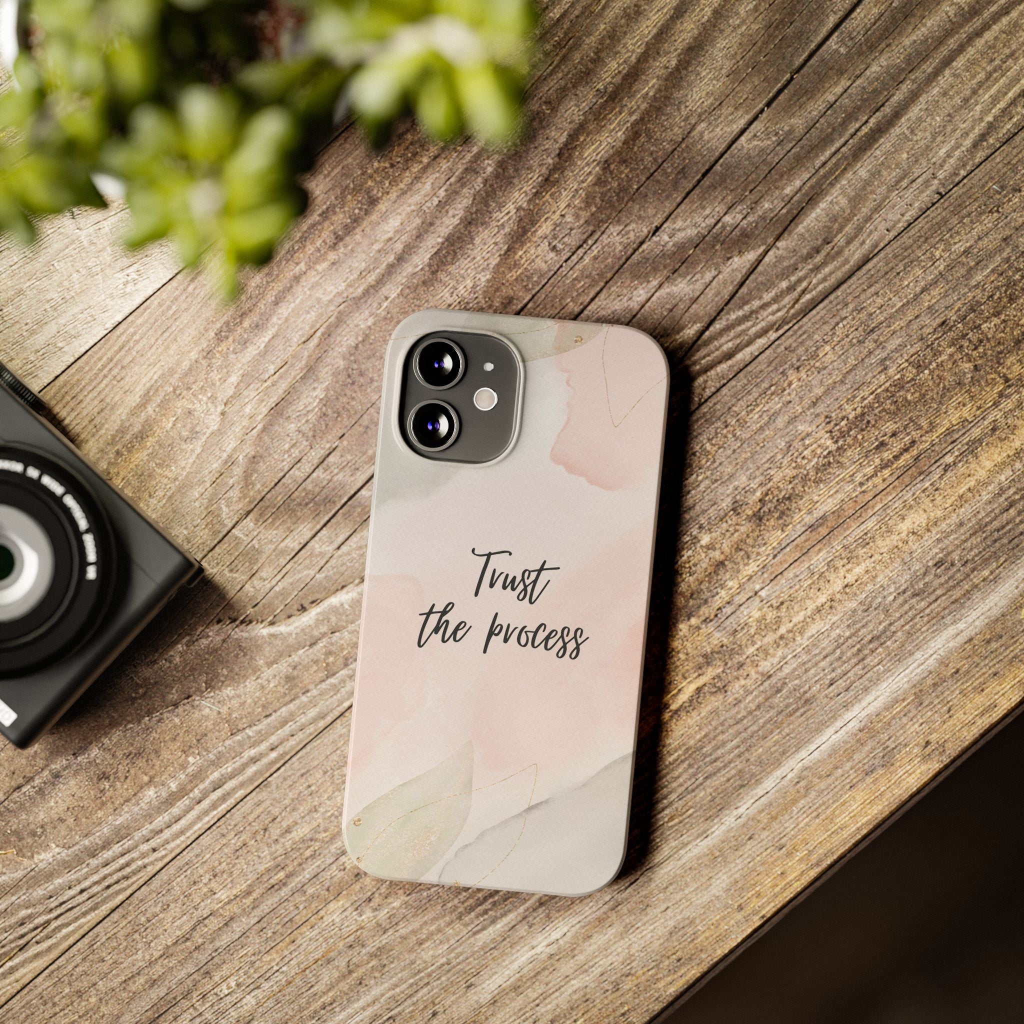 Slim Phone Case — Trust the Process Floral Watercolor Phone Cover
