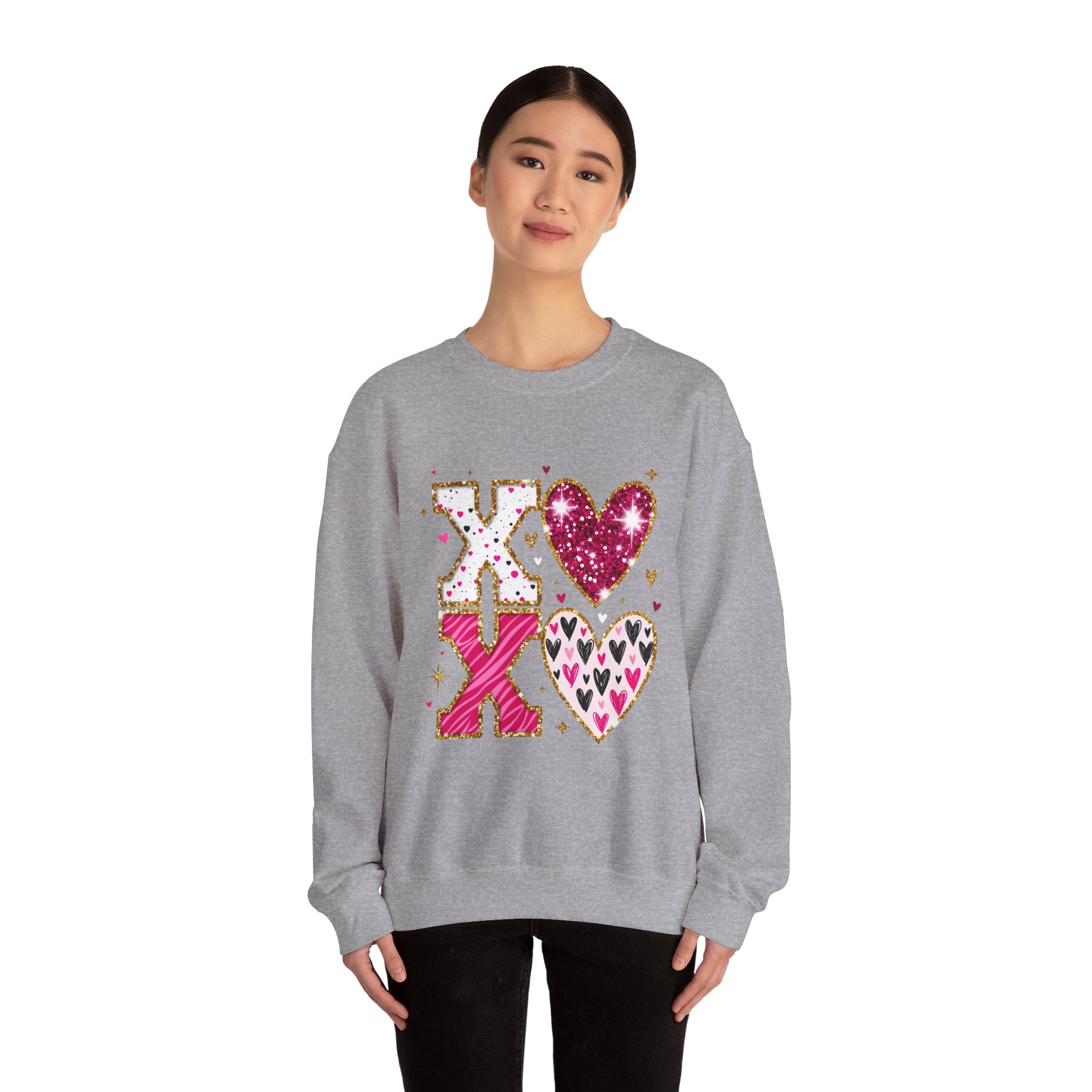 Valentine XOXO Heart Crewneck Sweatshirt