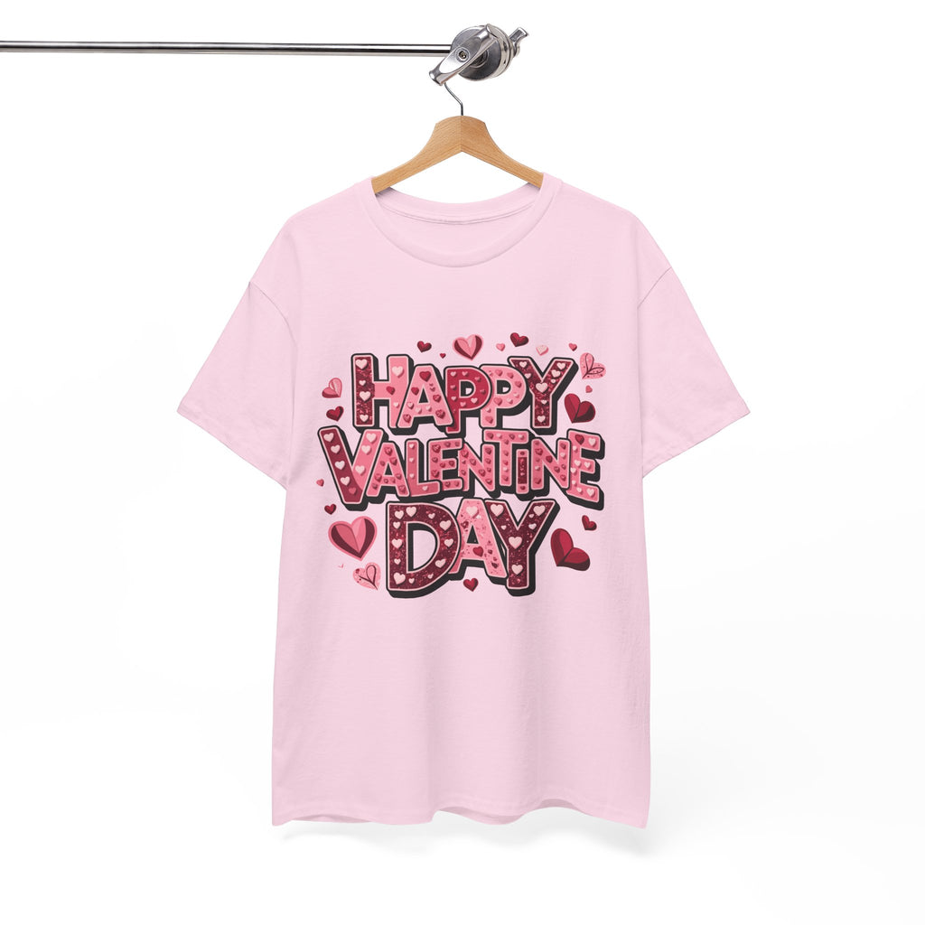 Valentine's Day Tee — 'Happy Valentine Day' Heart Graphic Shirt