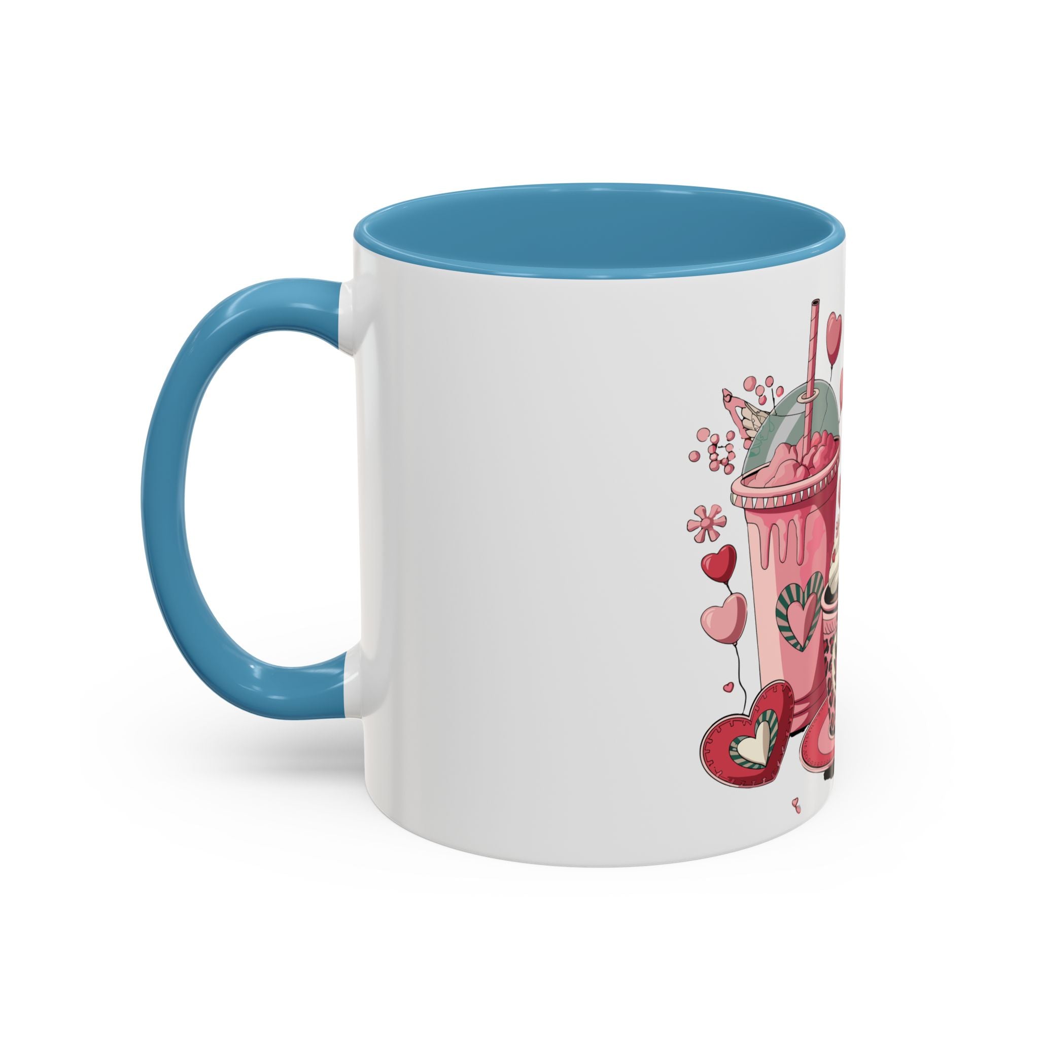 Valentine Dessert Love Accent Coffee Mug — Heart Cupcakes & Sweets 11/15oz