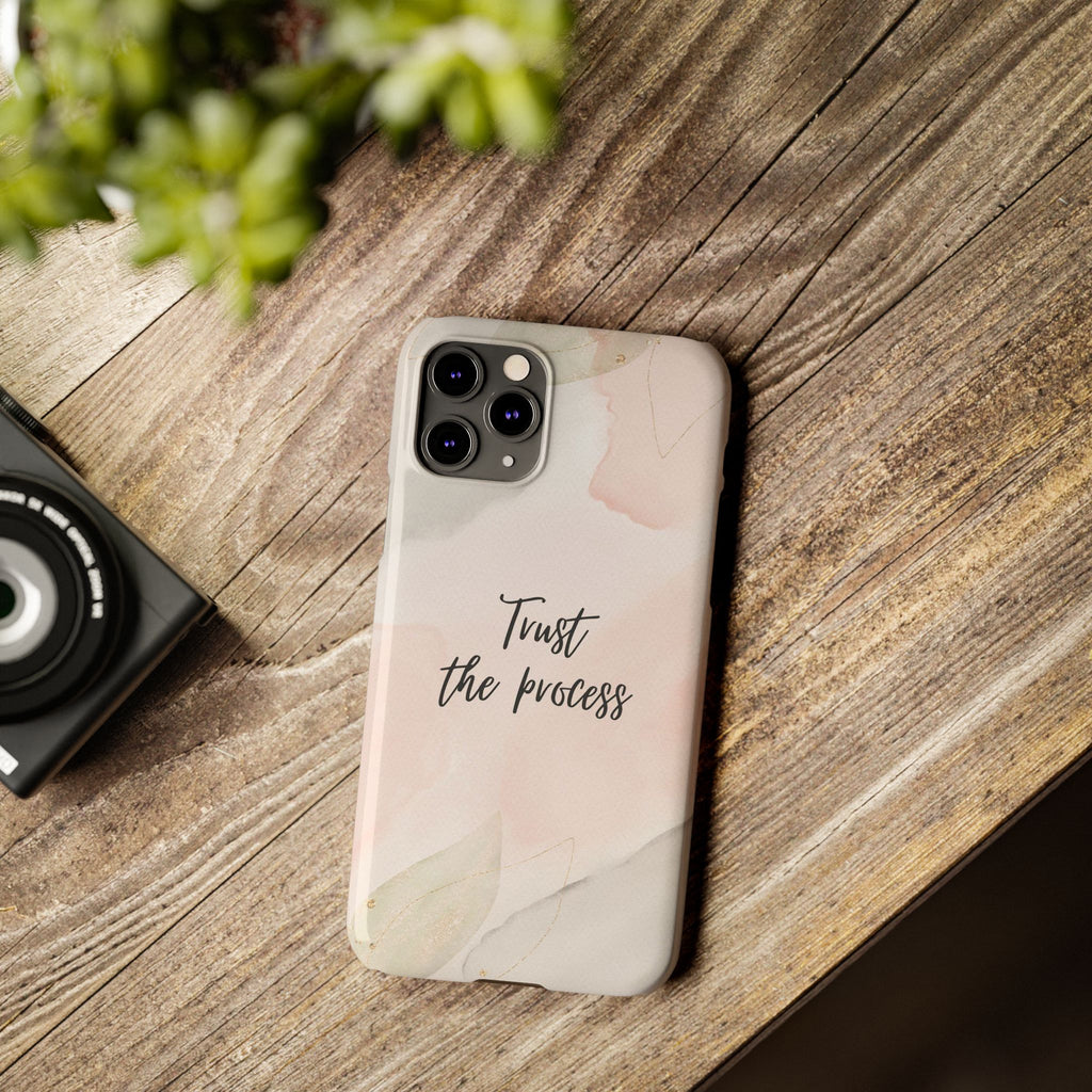 Slim Phone Case — Trust the Process Floral Watercolor Phone Cover