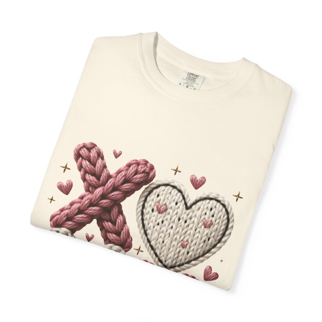 Knit XOXO Hearts T-Shirt — Cozy Valentine’s Day Love Tee