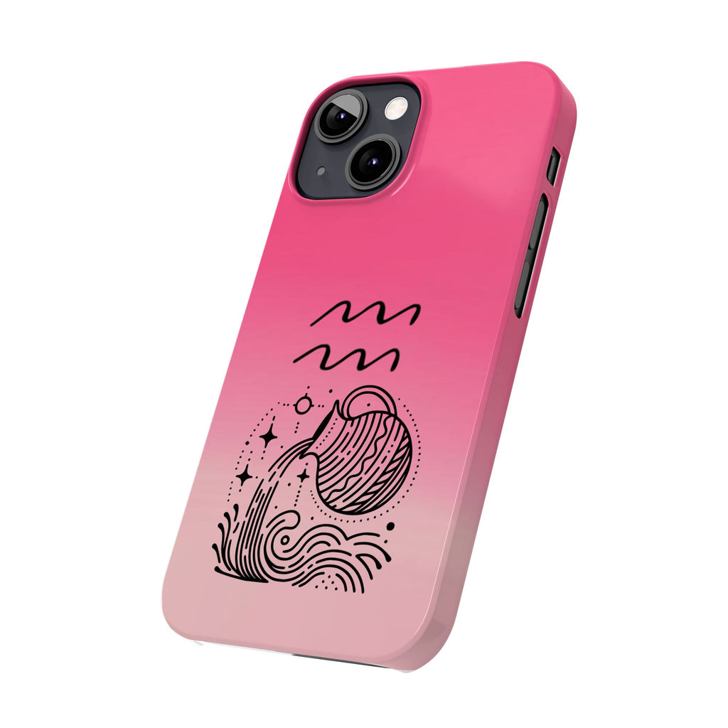 Aquarius Slim Phone Case - Zodiac Astrology Birthday Gift