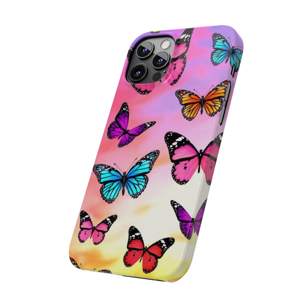 Butterfly Dream Slim Phone Case — Pastel Gradient Floral Wings Design