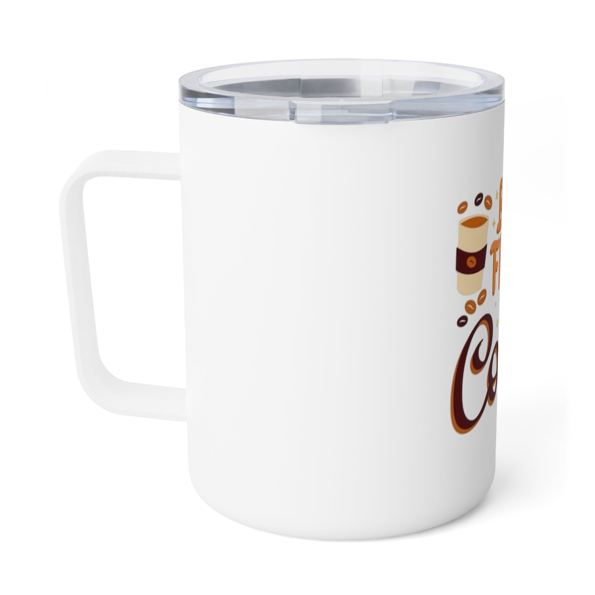 But First Coffee 10oz Insulated Mug — Travel Coffee Tumbler with Lid