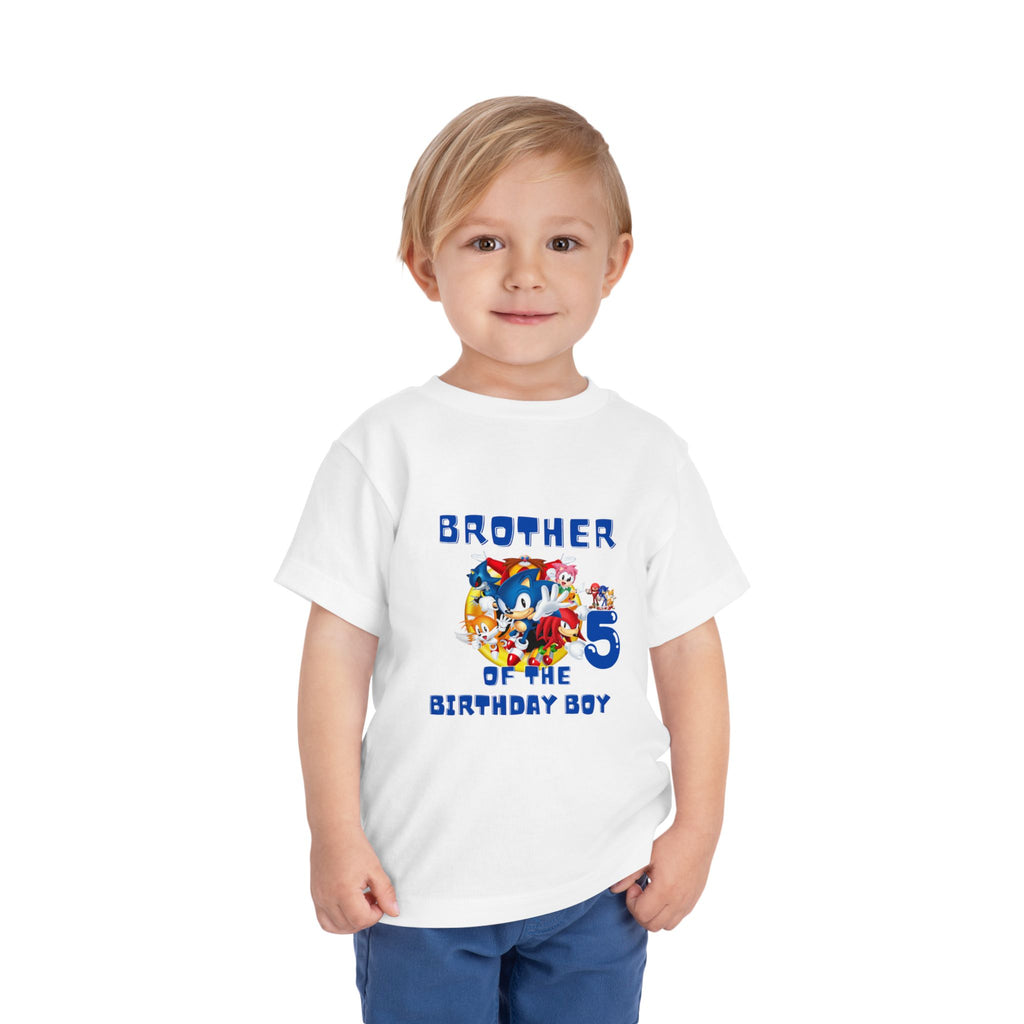 Personalized Brother of the Birthday Boy 5 Toddler Tee — Sonic Party Shirt
