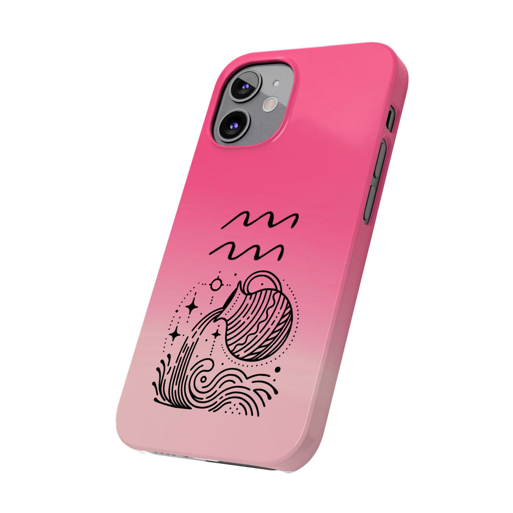 Aquarius Slim Phone Case - Zodiac Astrology Birthday Gift