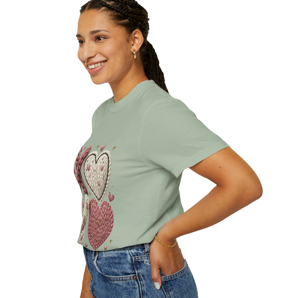 Knit XOXO Hearts T-Shirt — Cozy Valentine’s Day Love Tee