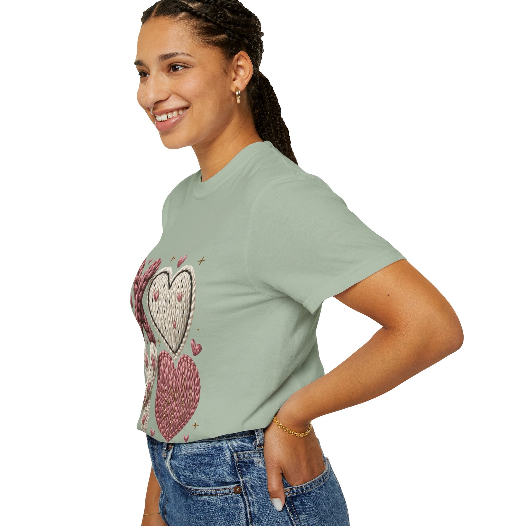 Knit XOXO Hearts T-Shirt — Cozy Valentine’s Day Love Tee