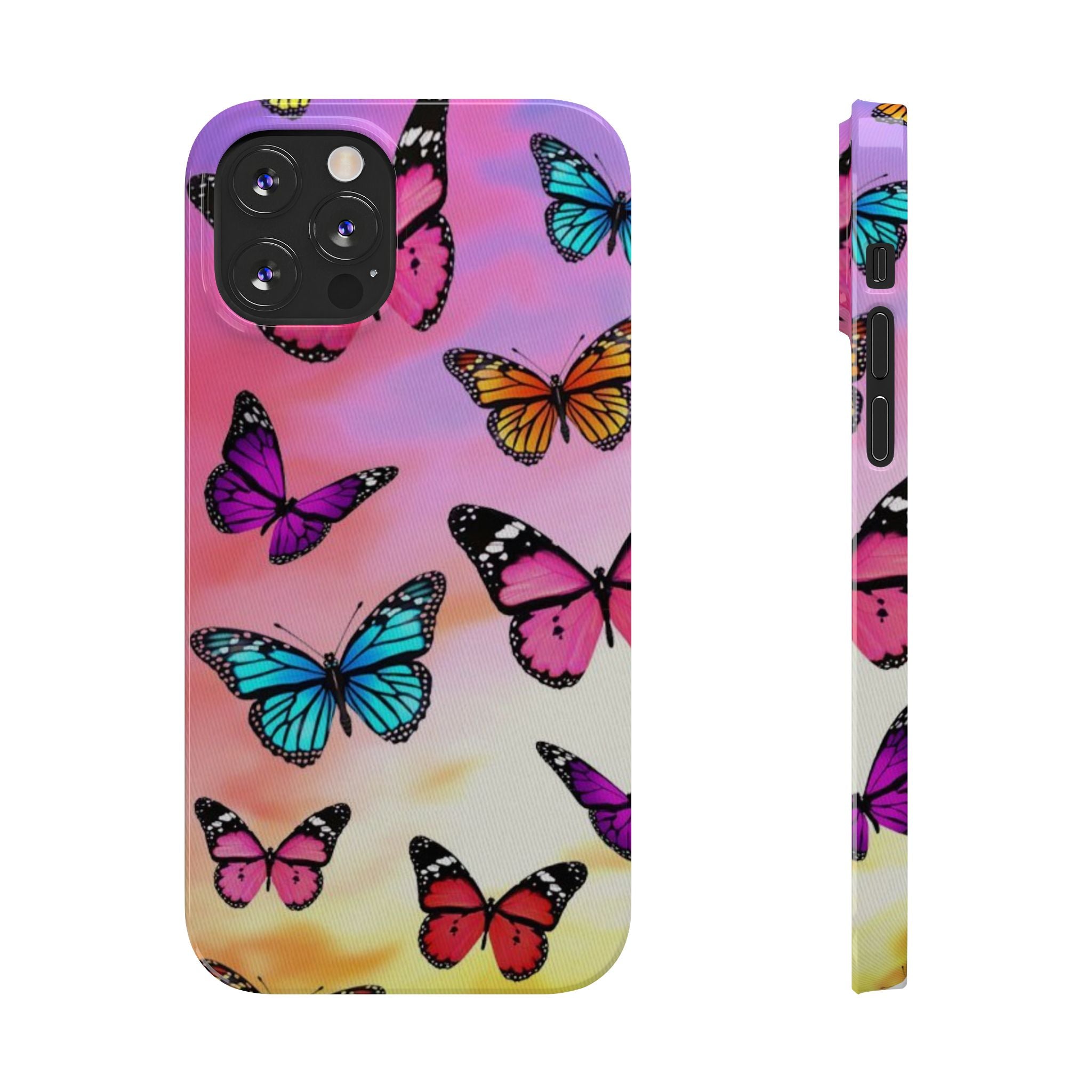 Butterfly Dream Slim Phone Case — Pastel Gradient Floral Wings Design