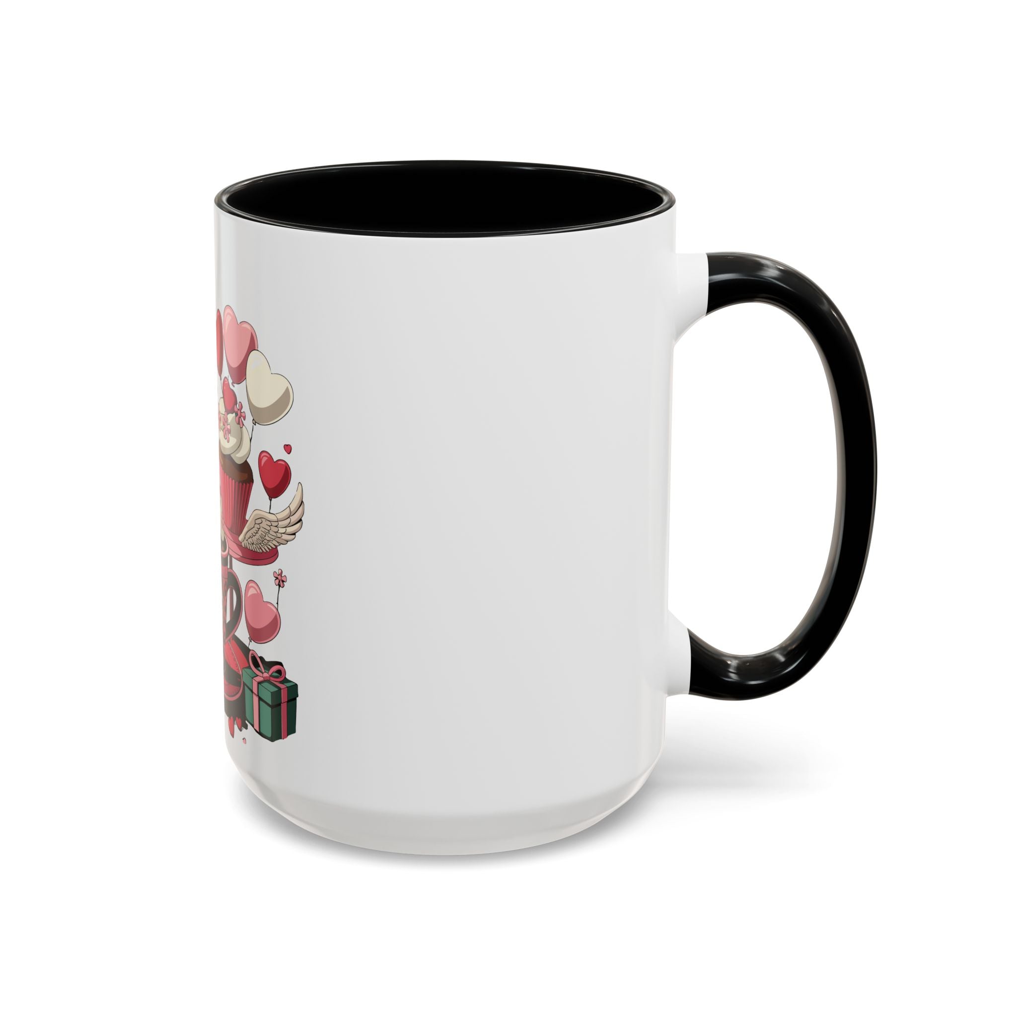 Valentine Dessert Love Accent Coffee Mug — Heart Cupcakes & Sweets 11/15oz