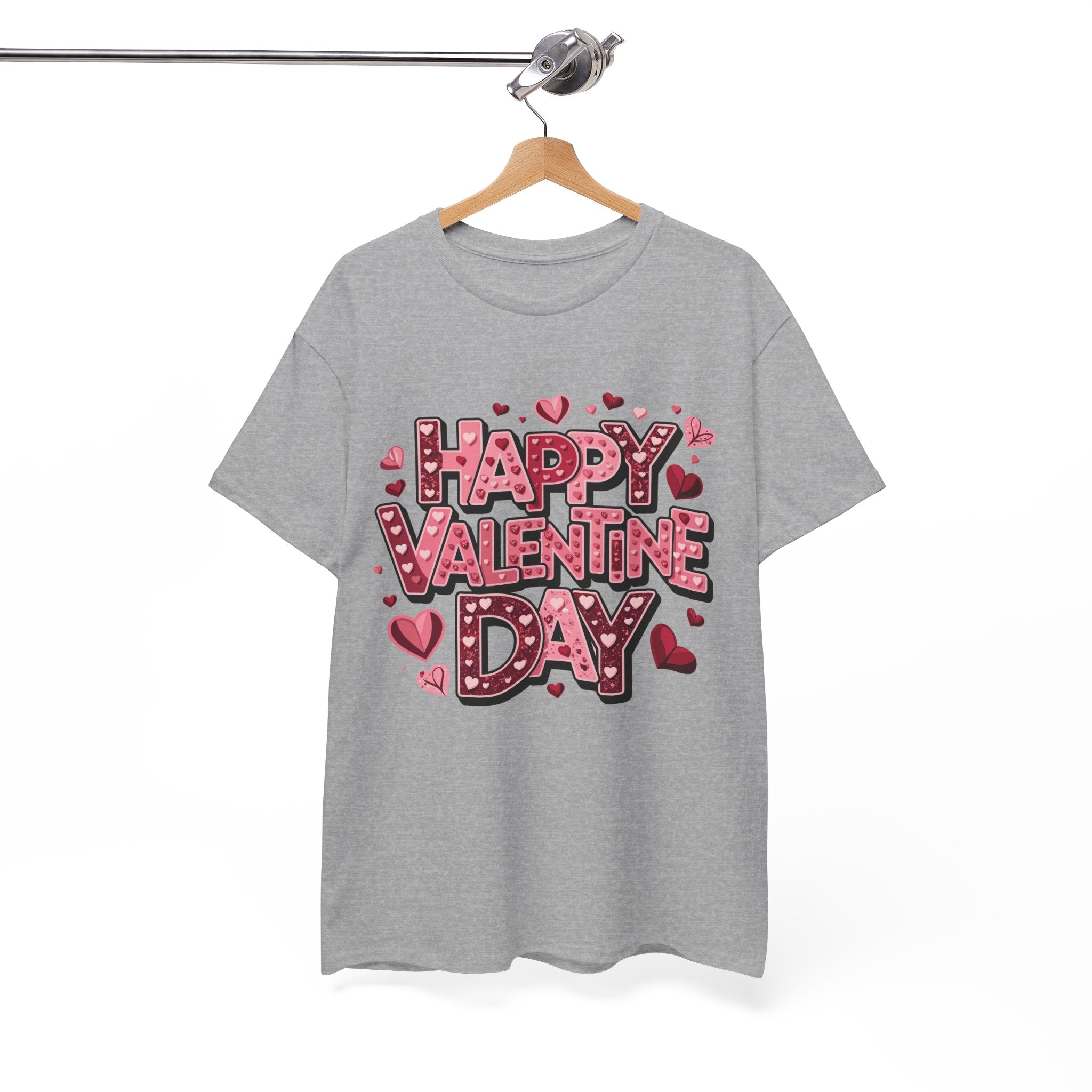 Valentine's Day Tee — 'Happy Valentine Day' Heart Graphic Shirt