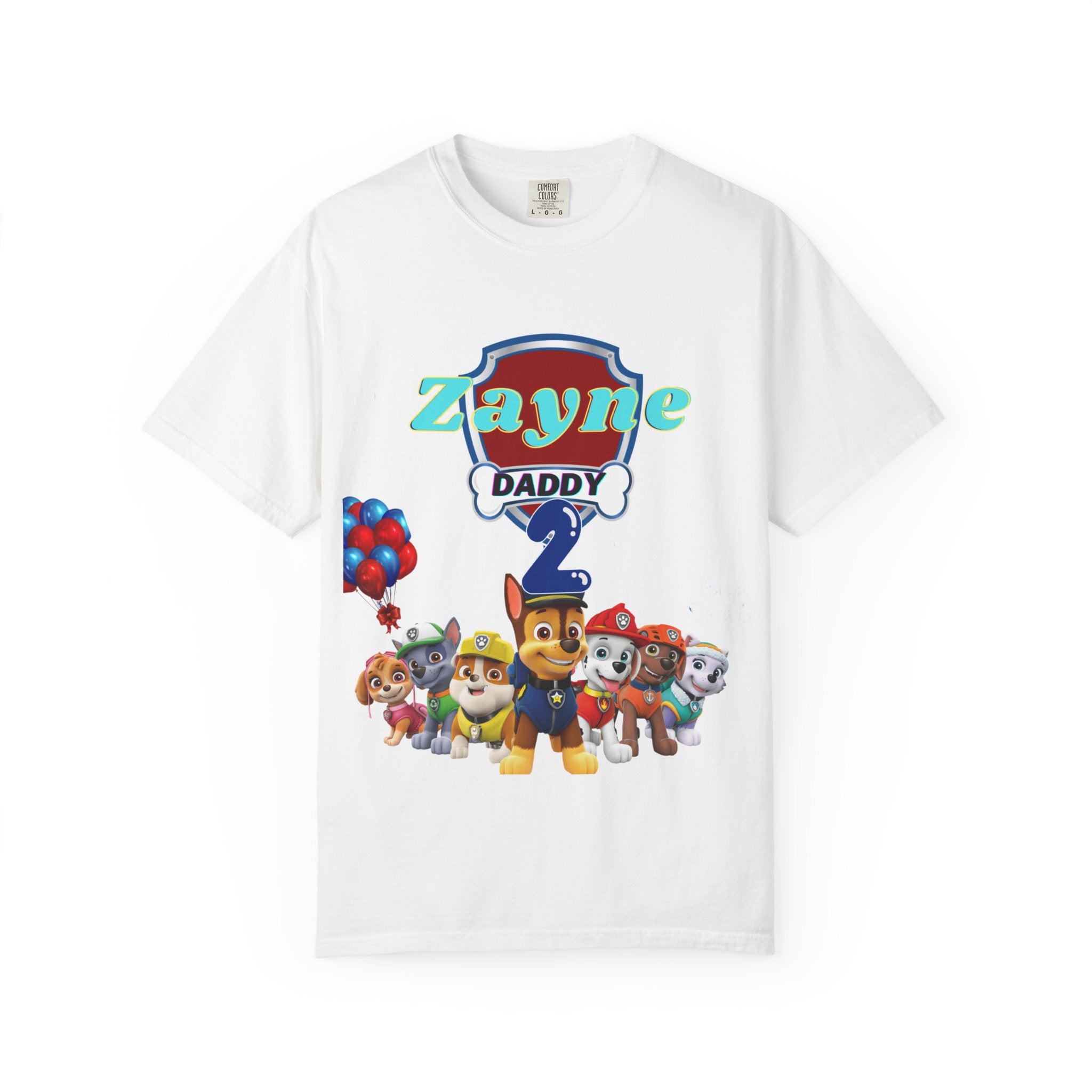 Kids' Paw Patrol Birthday T-Shirt — "Zayne Daddy 2" Personalized Party Tee