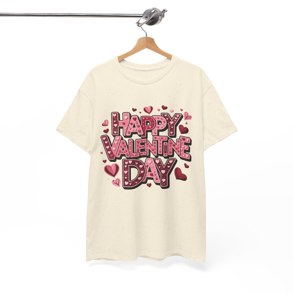 Valentine's Day Tee — 'Happy Valentine Day' Heart Graphic Shirt