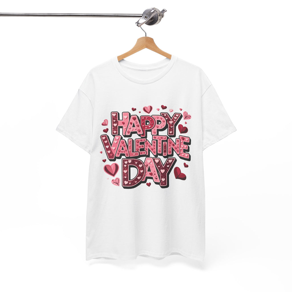 Valentine's Day Tee — 'Happy Valentine Day' Heart Graphic Shirt