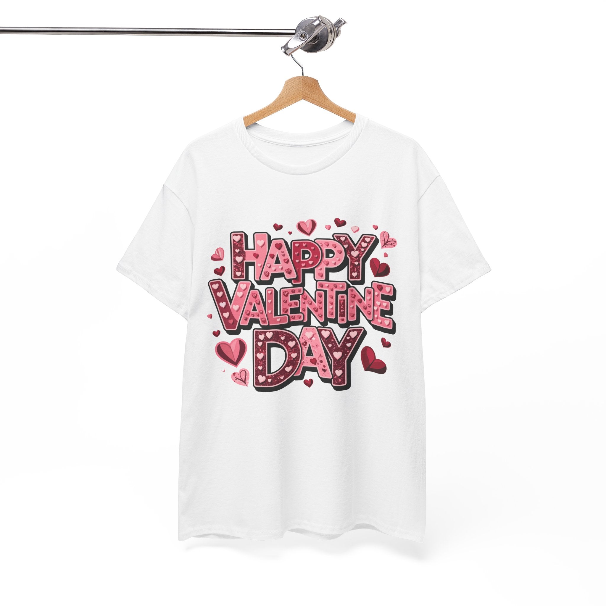 Valentine's Day Tee — 'Happy Valentine Day' Heart Graphic Shirt