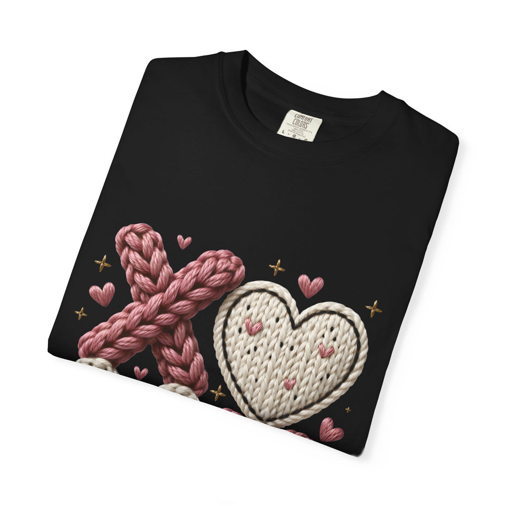 Knit XOXO Hearts T-Shirt — Cozy Valentine’s Day Love Tee