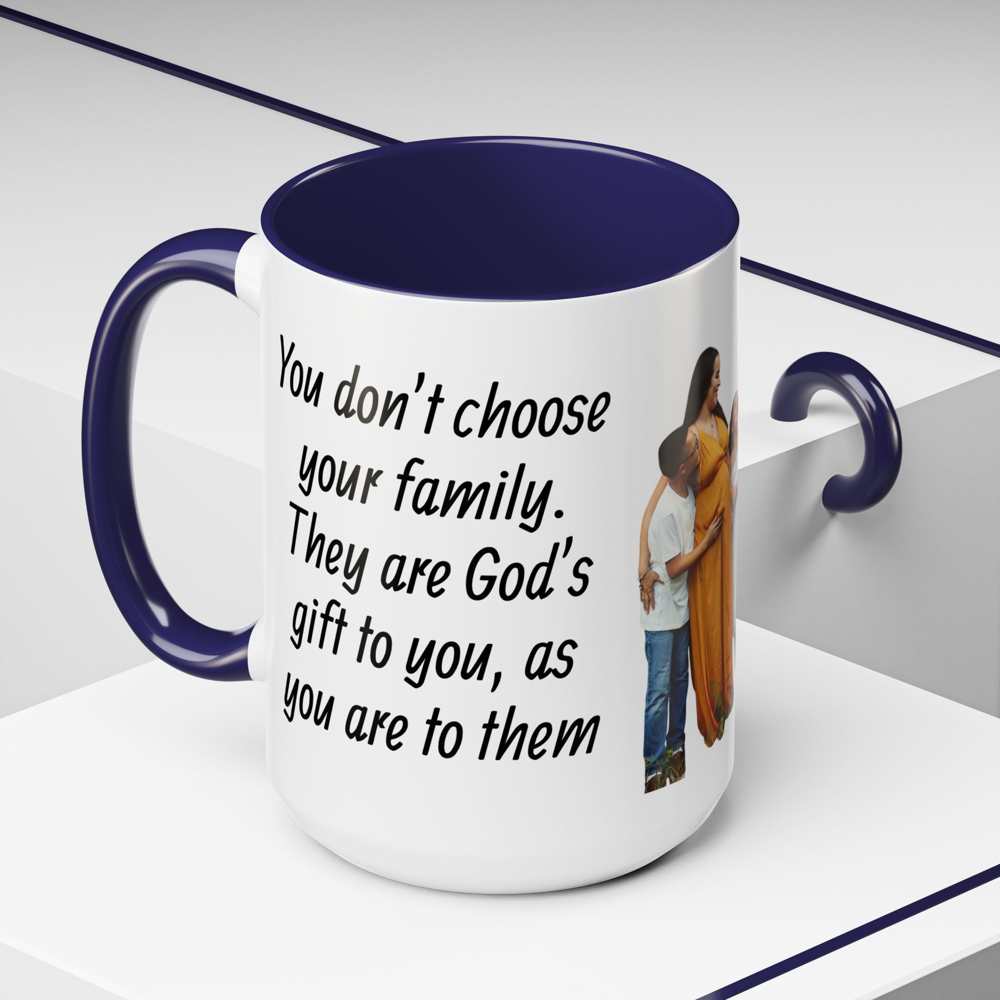 Personalized Family Photo Accent Coffee Mug — Custom 11/15oz Gift