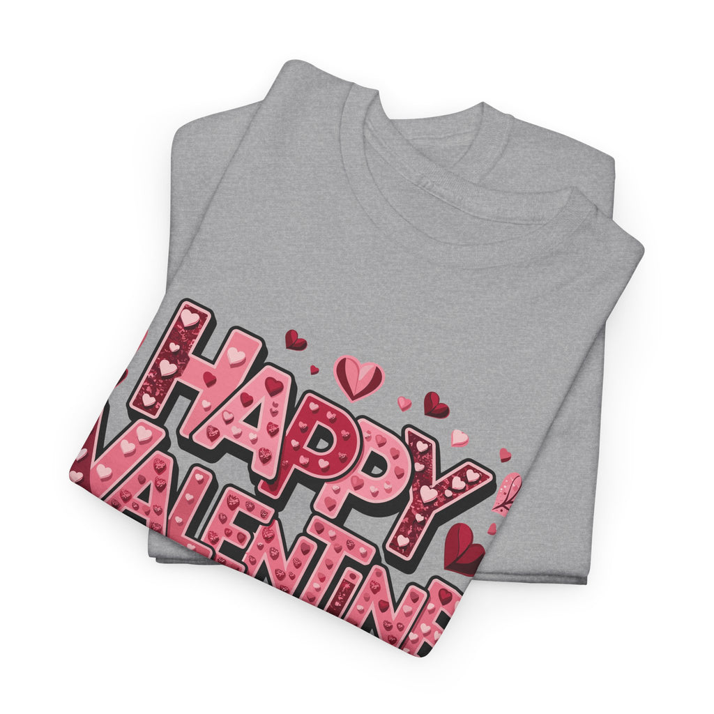 Valentine's Day Tee — 'Happy Valentine Day' Heart Graphic Shirt