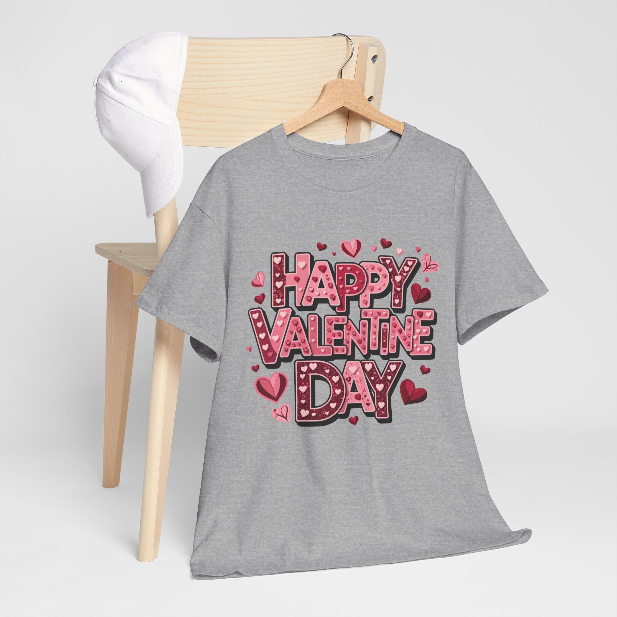 Valentine's Day Tee — 'Happy Valentine Day' Heart Graphic Shirt