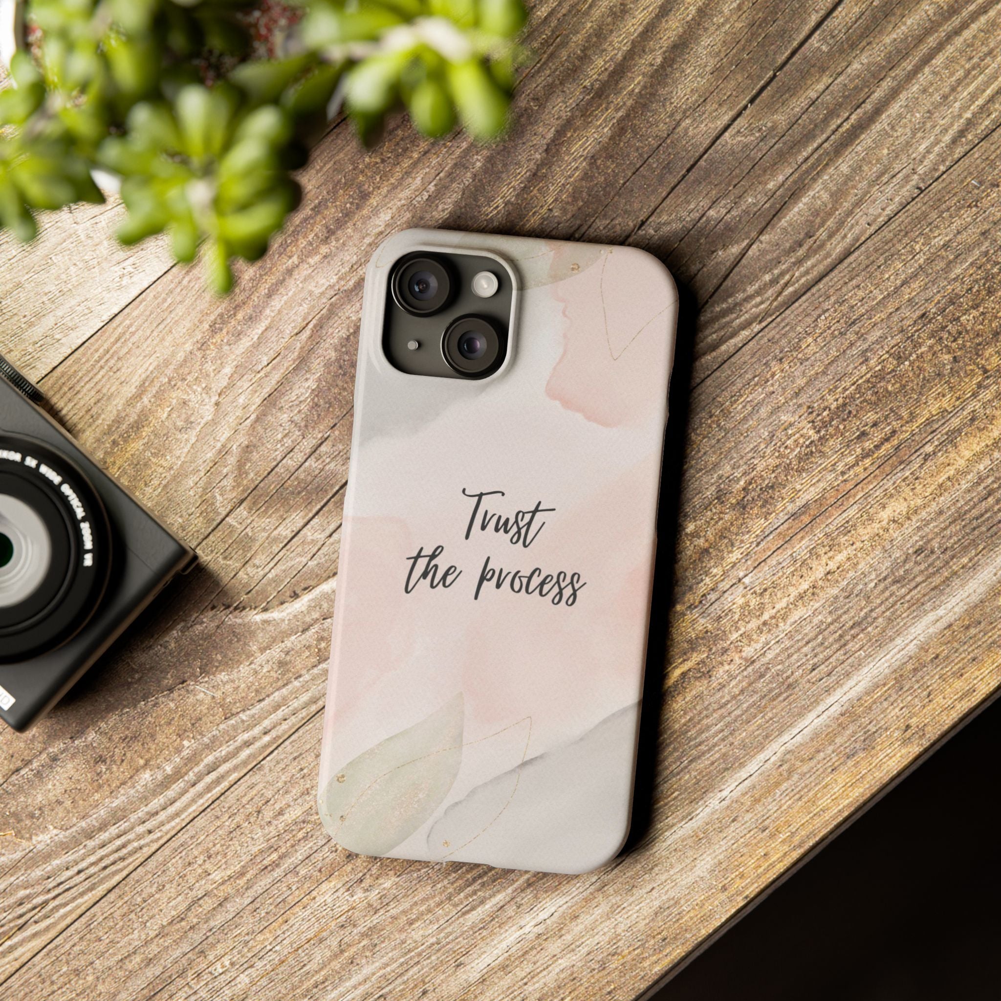 Slim Phone Case — Trust the Process Floral Watercolor Phone Cover