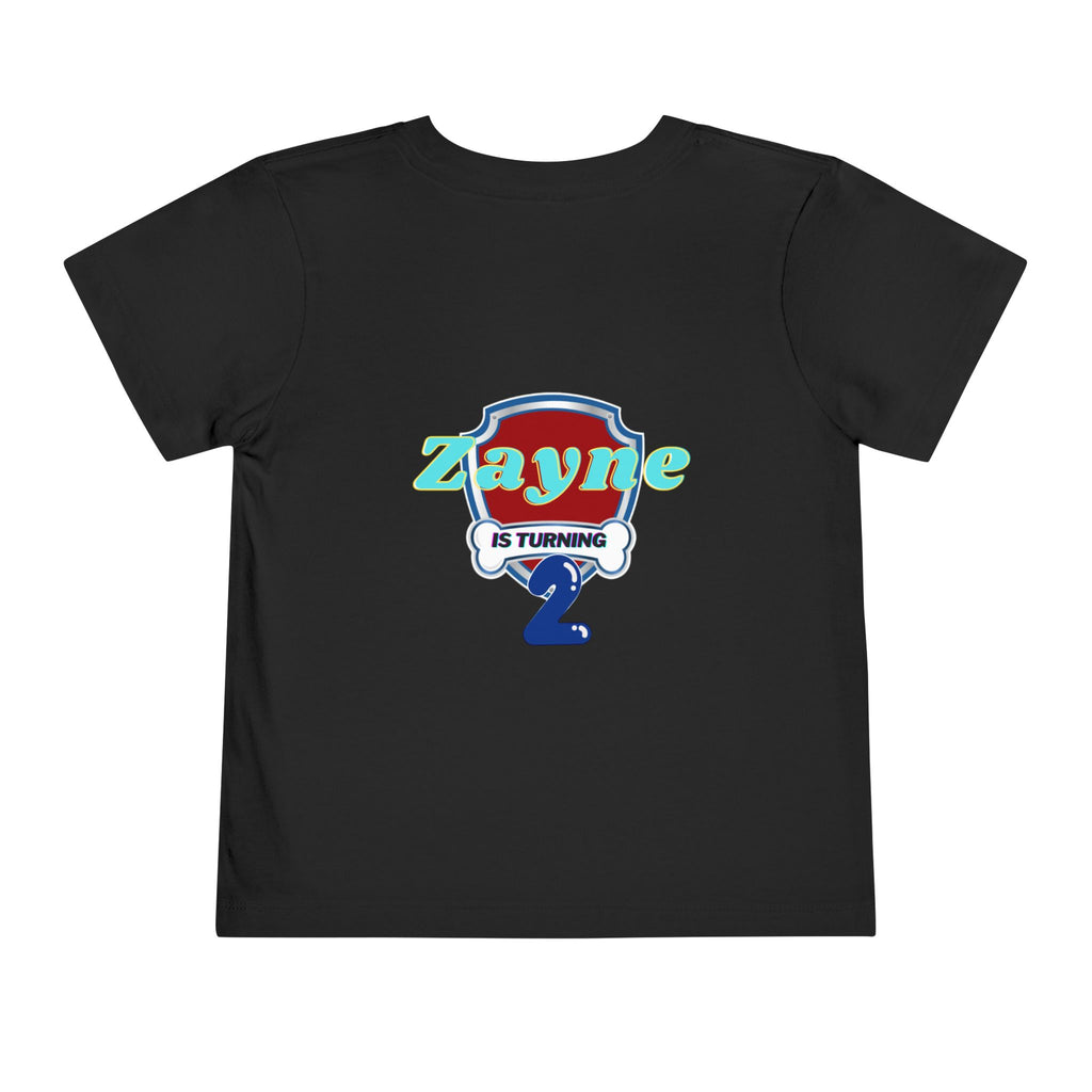 Paw Patrol 2nd Birthday Toddler Tee – Personalized "Zayne is Turning 2"