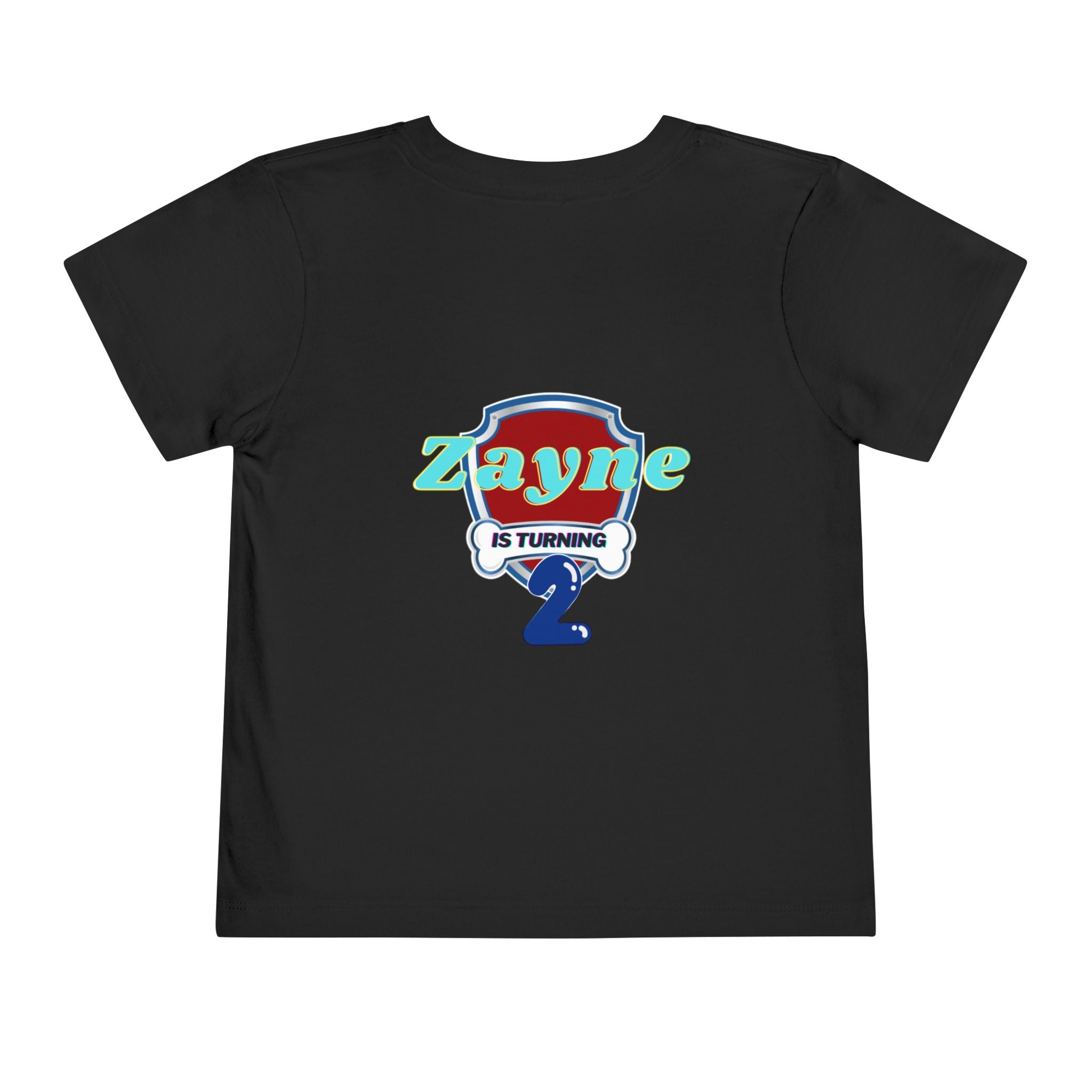 Paw Patrol 2nd Birthday Toddler Tee – Personalized "Zayne is Turning 2"