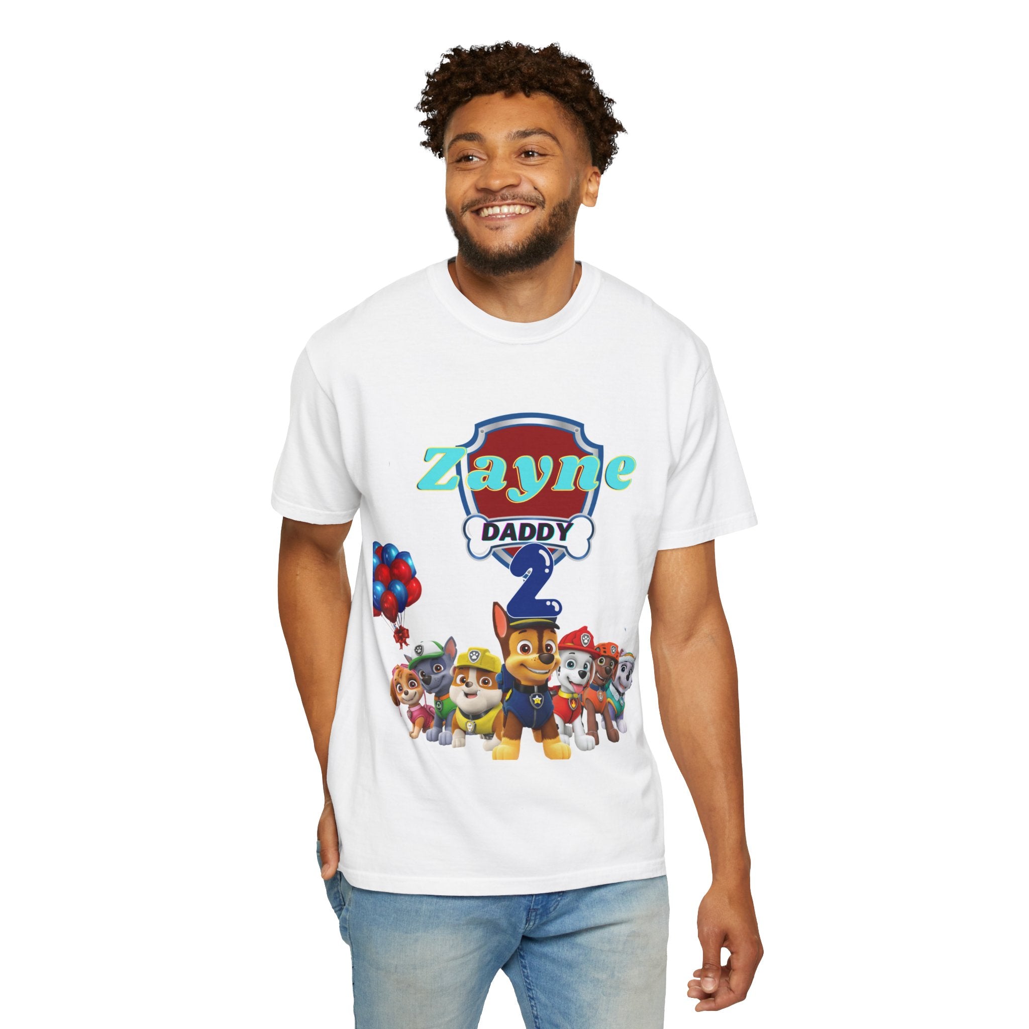 Kids' Paw Patrol Birthday T-Shirt — "Zayne Daddy 2" Personalized Party Tee