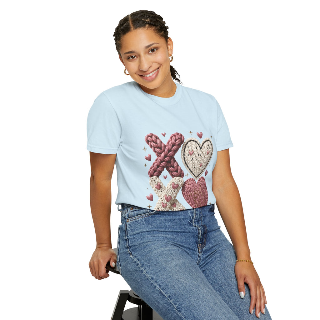 Knit XOXO Hearts T-Shirt — Cozy Valentine’s Day Love Tee