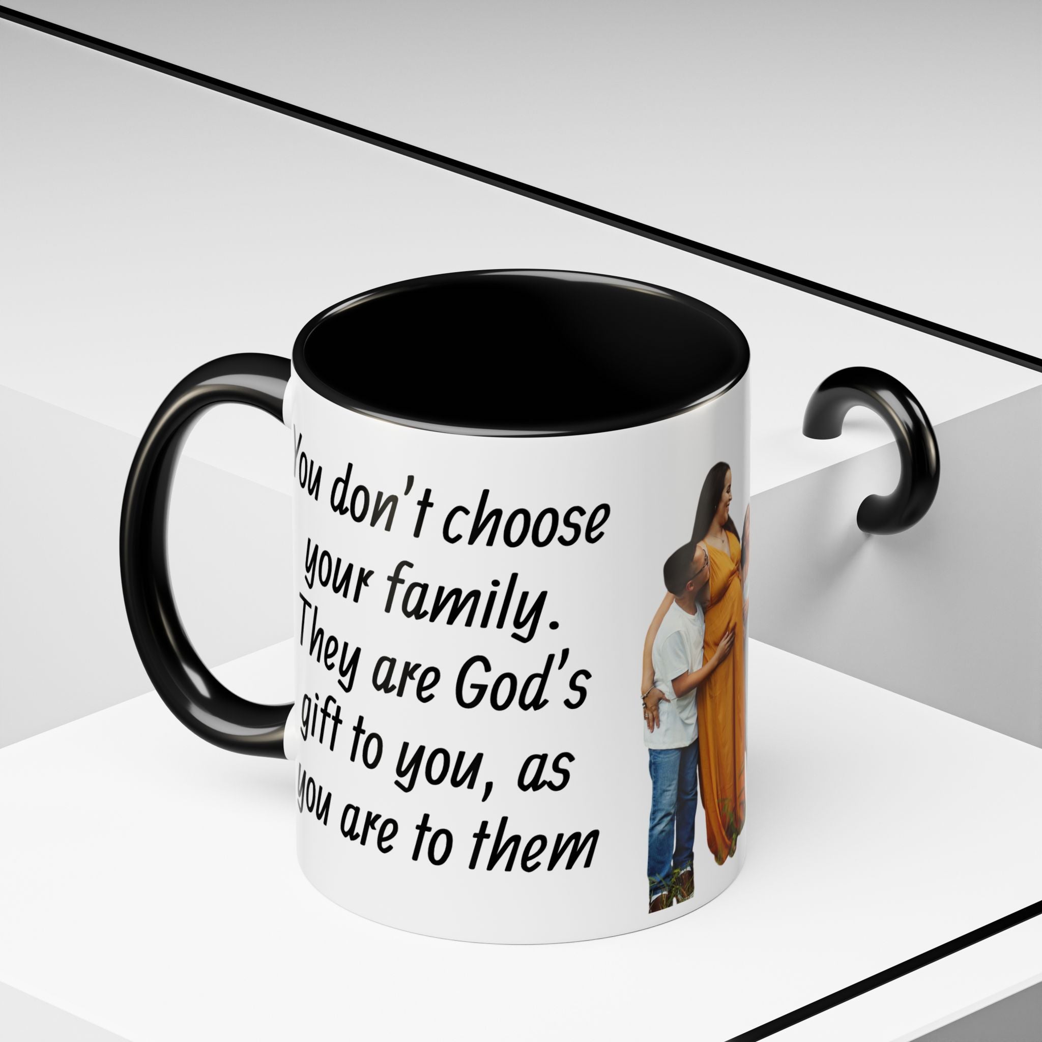 Personalized Family Photo Accent Coffee Mug — Custom 11/15oz Gift