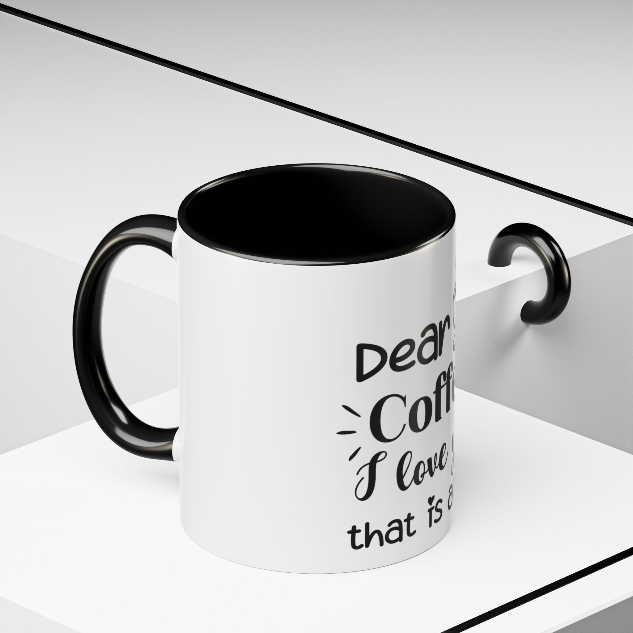 Coffee Mug — "Dear Coffee, I Love You" Accent Ceramic Mug (11/15oz)
