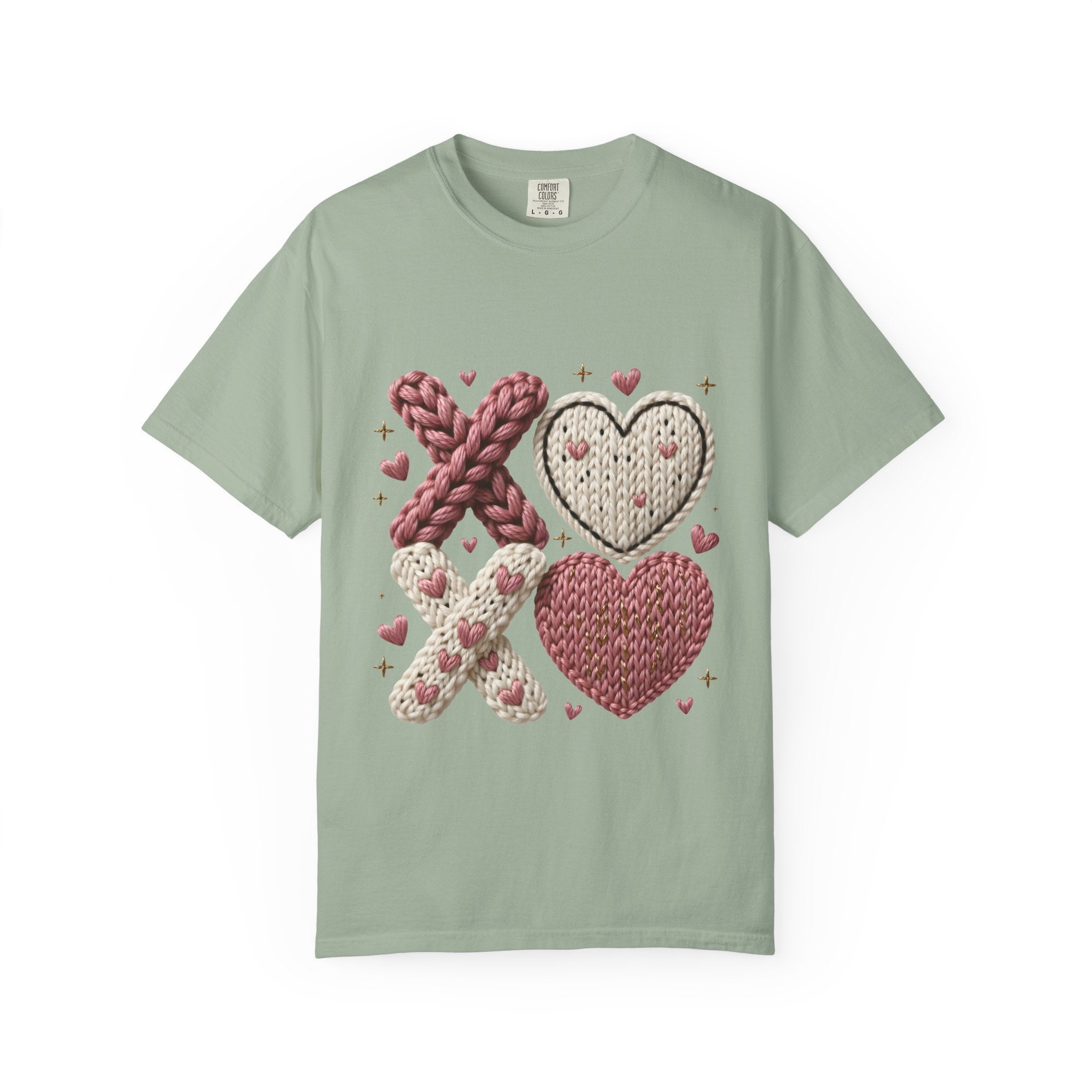 Knit XOXO Hearts T-Shirt — Cozy Valentine’s Day Love Tee