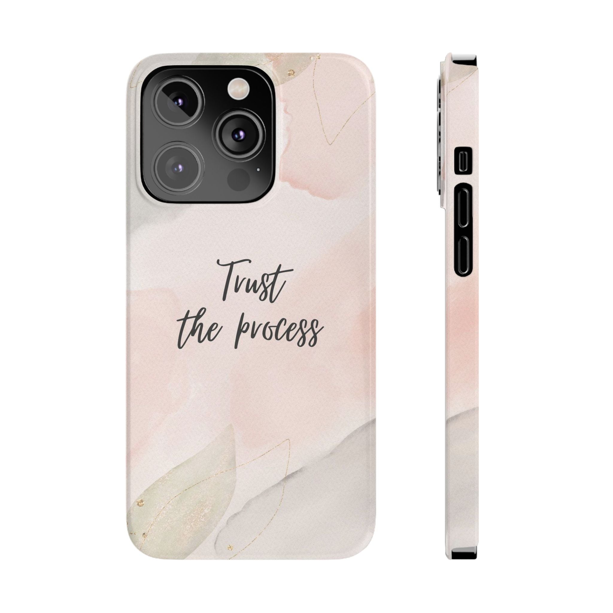 Slim Phone Case — Trust the Process Floral Watercolor Phone Cover
