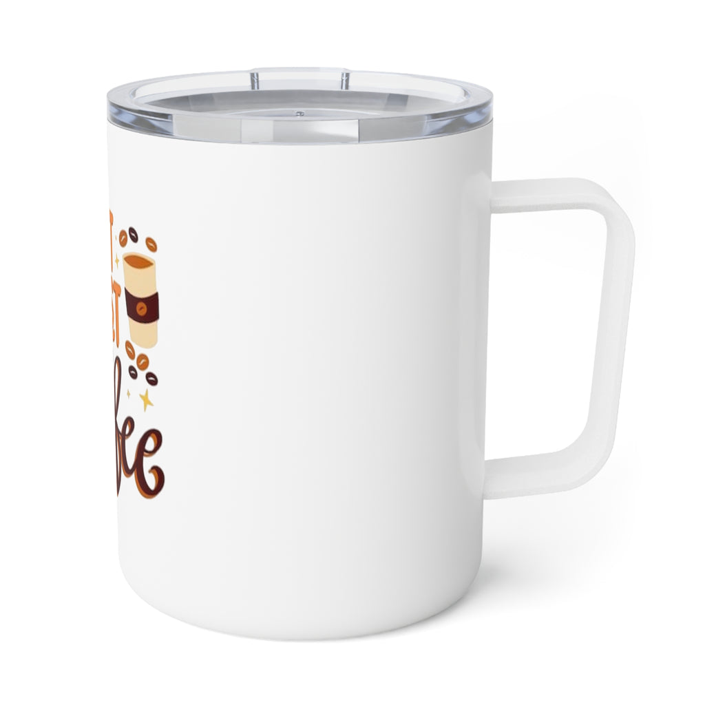 But First Coffee 10oz Insulated Mug — Travel Coffee Tumbler with Lid