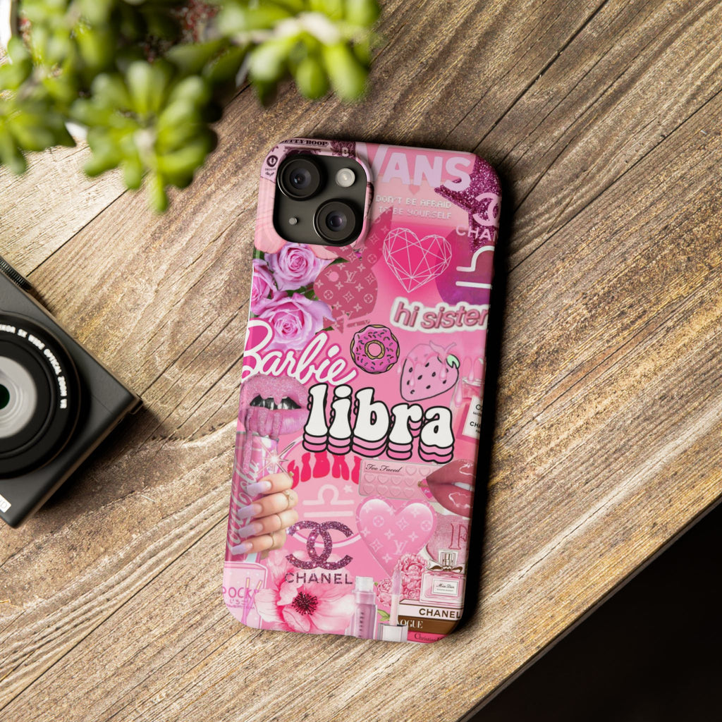 Libra Pink Collage Slim Phone Case